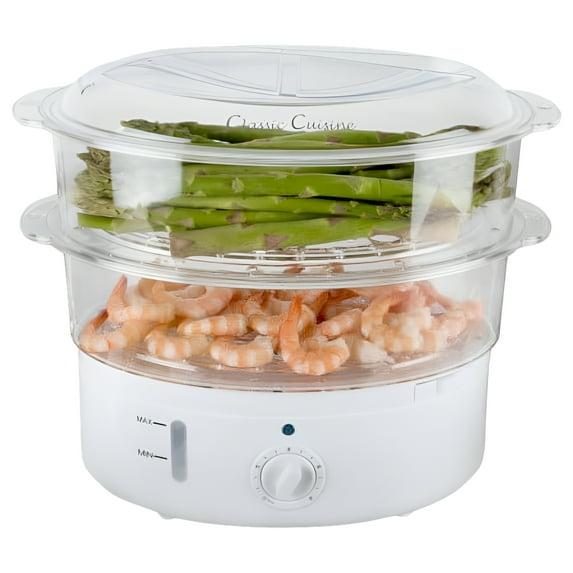 Vegetable Steamer and Rice Cooker - 6.3 Quart Electric Steamer for Cooking Healthy Fish, Eggs, Vegetables, Rice, and Baby Food by Classic Cuisine