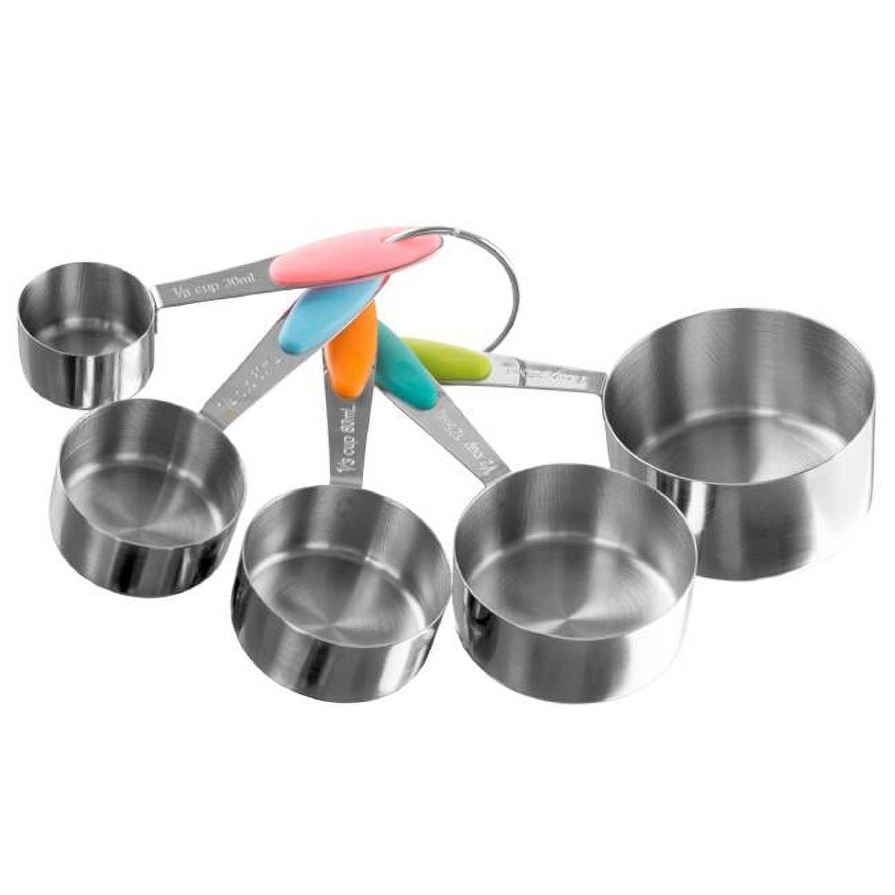 Classic Cuisine 5-Piece Measuring Cups Set with Colored Silicone Handles