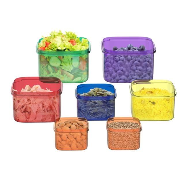 Portion Control Containers- 7 Piece Color Coded Food Storage Set – BPA and DEHP Free, Microwave/Freezer Safe by Classic Cuisine
