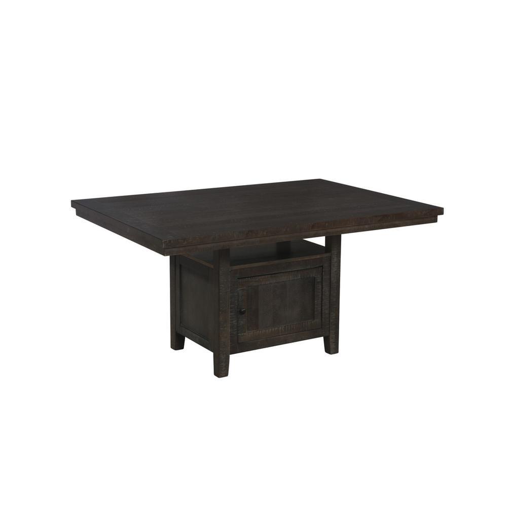 Rustic Dark Oak Rectangular Dining Table with Storage