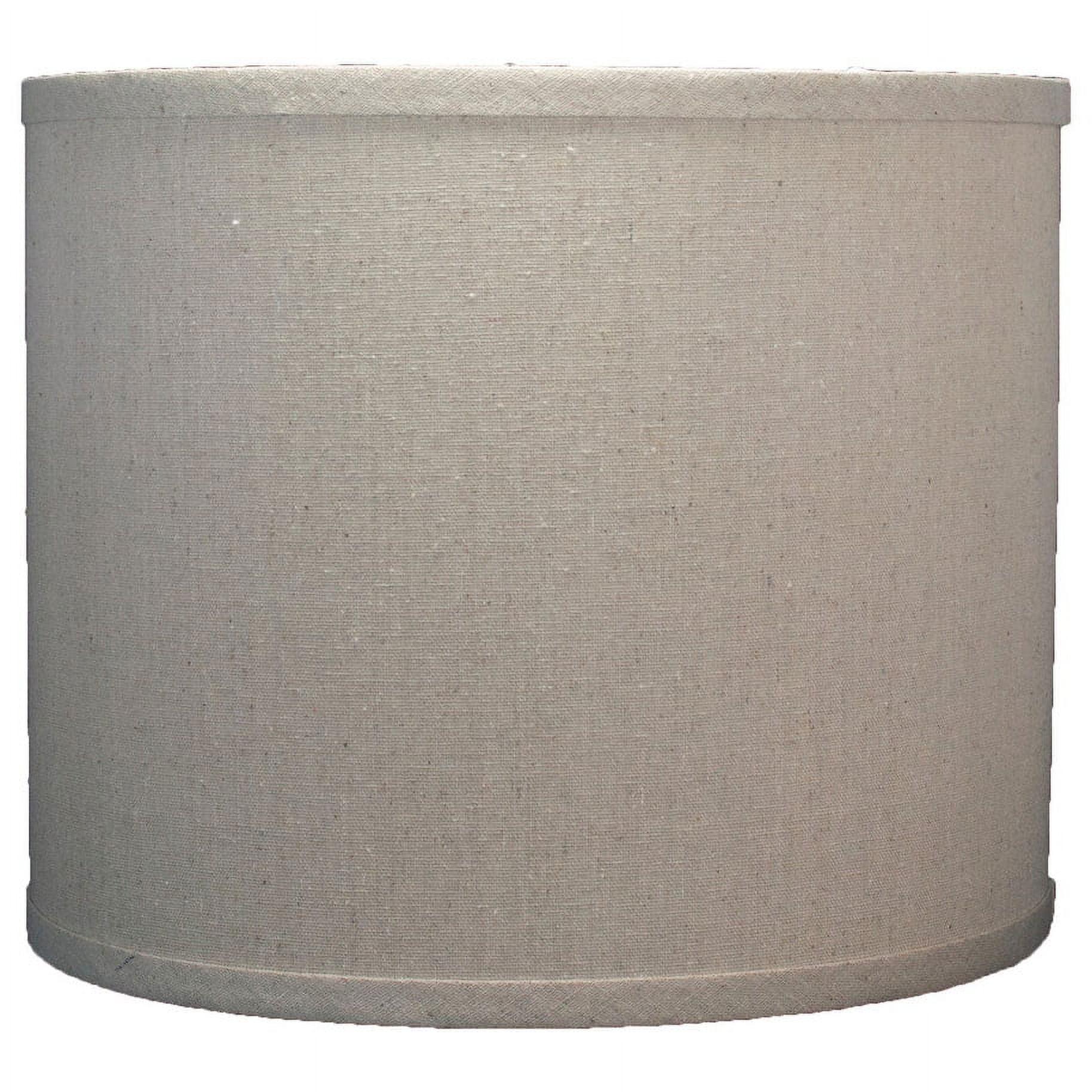 Natural Linen Drum Lamp Shade with White Lining, 8"