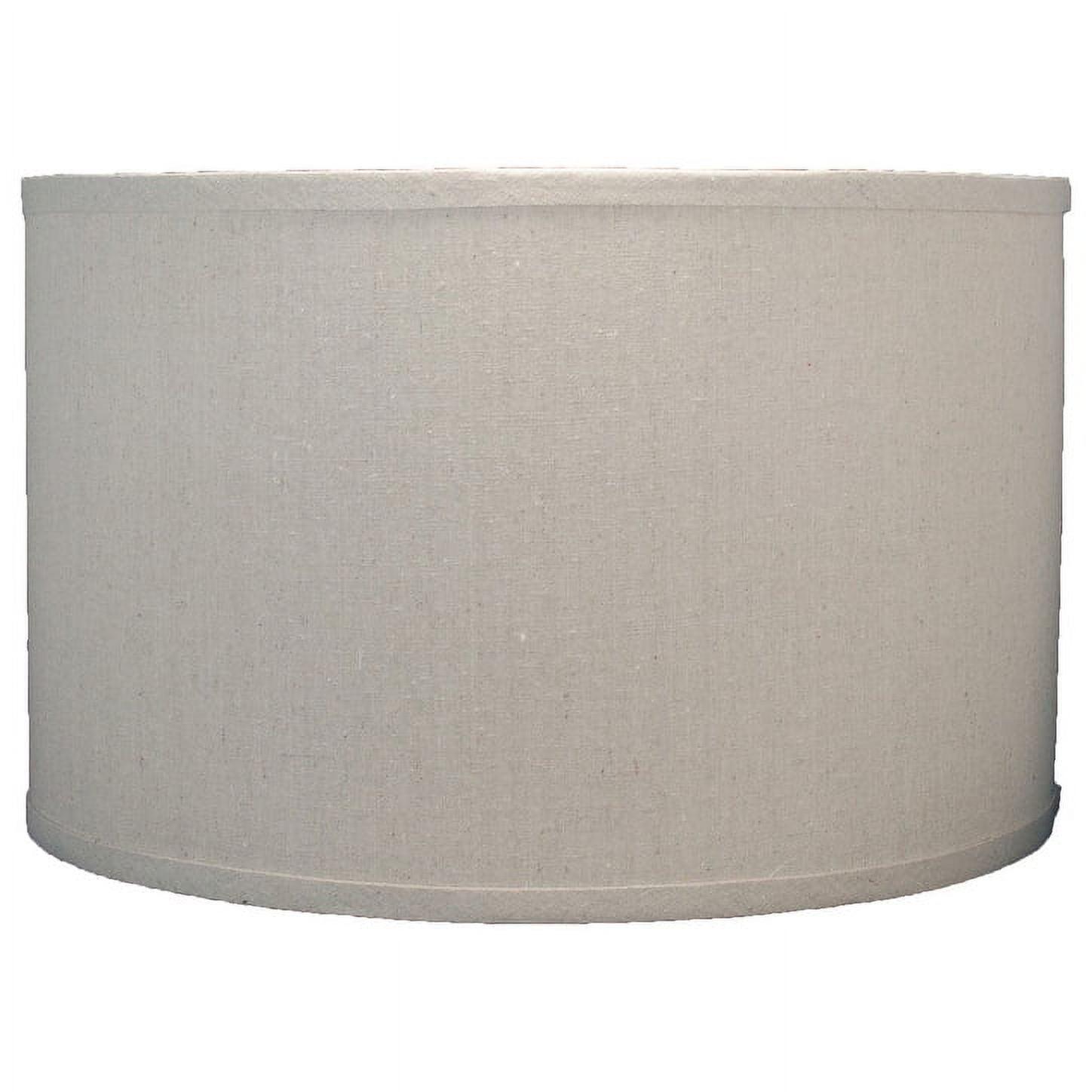 Natural Linen Drum Lamp Shade with Nickel Spider Fitter