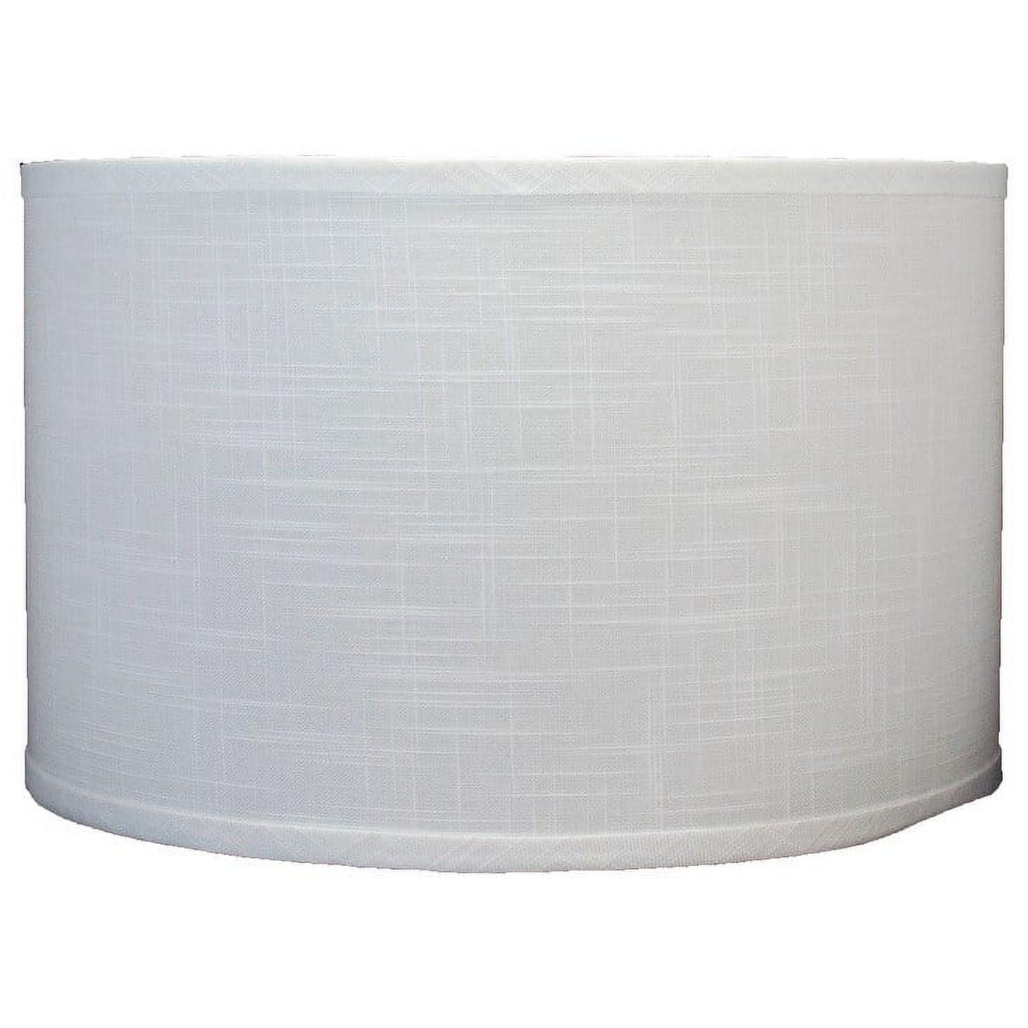 Off-White Linen Drum Lamp Shade with Brushed Nickel Fitter, 8"