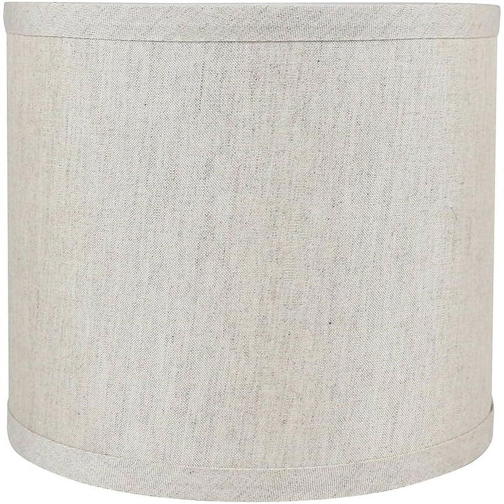 Classic Drum Smooth Linen Lamp Shade, 8" to 16" Bottom Size Oatmeal 8"