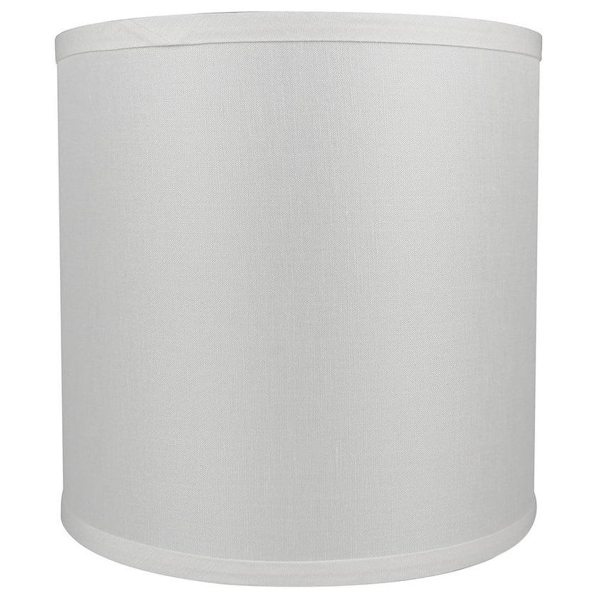Off-White Linen Drum Lamp Shade with Nickel Fitter, 8"