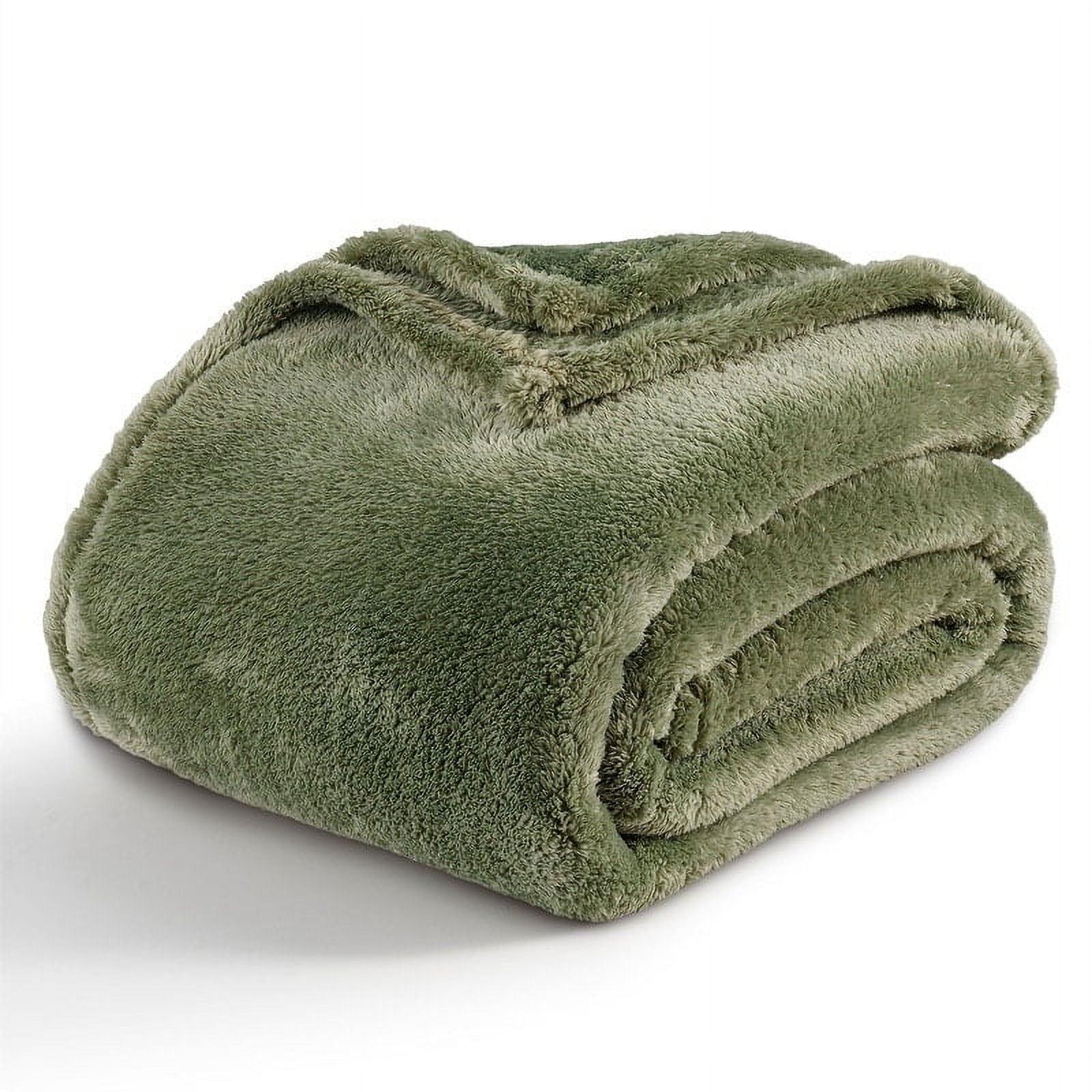 Dark Sage Green Extra-Fluff Plush Full/Queen Blanket