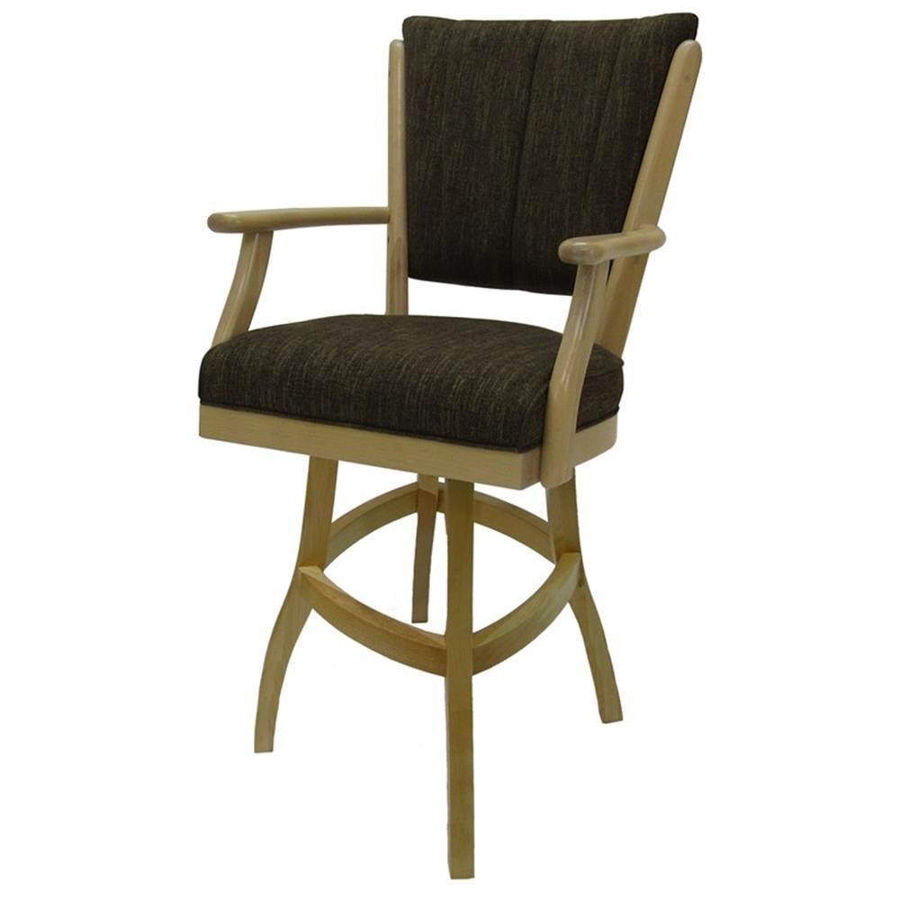 Sanora Brown 34" Swivel Solid Wood Bar Stool