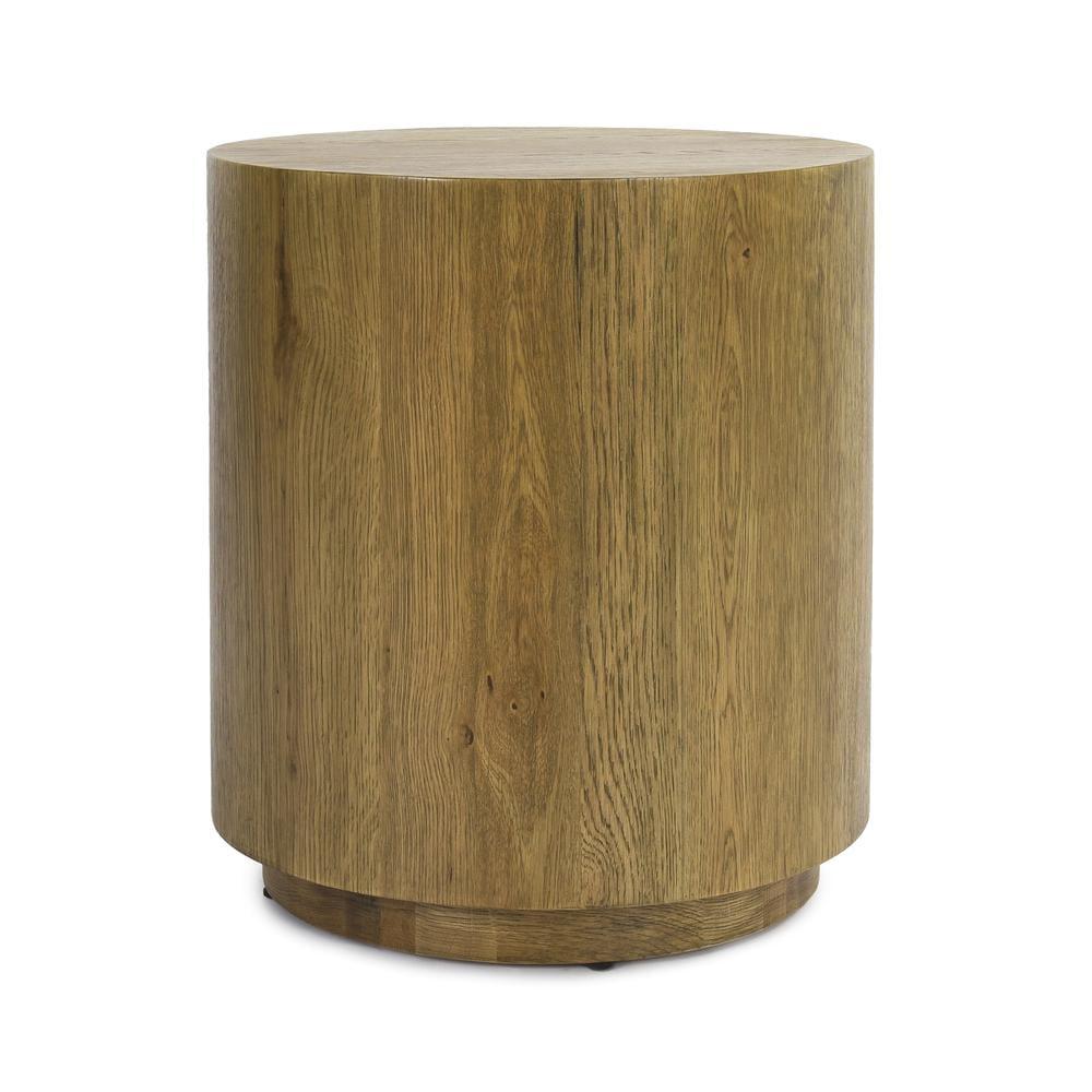 Layne 20" Light Brown Oak Veneer Round End Table