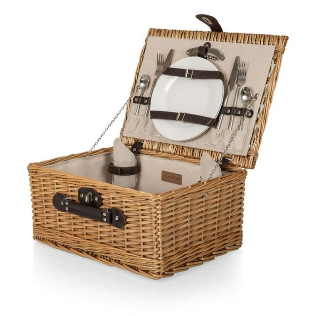 Picnic Time Classic Willow Wicker Picnic Basket - Romantic Picnic