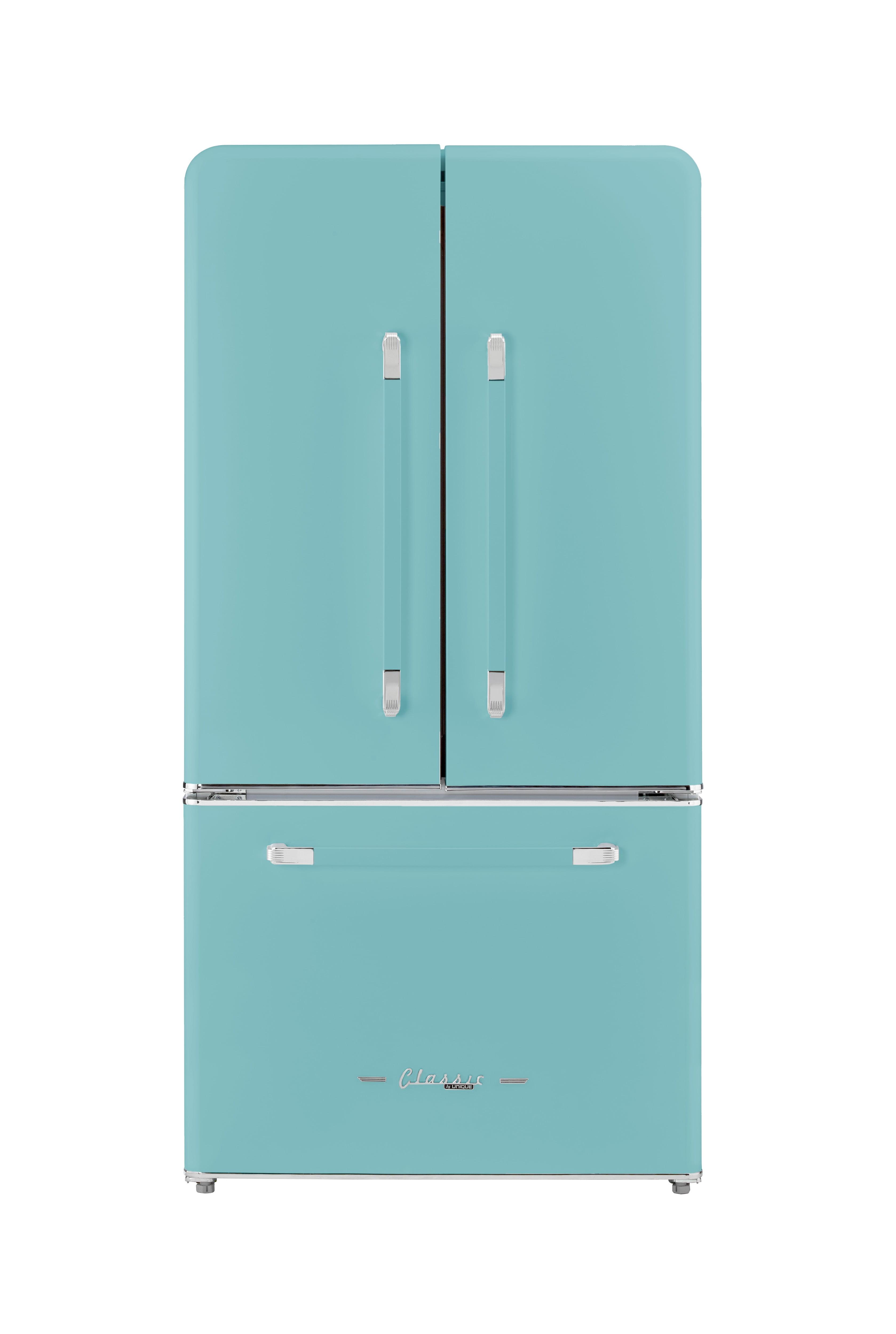 Ocean Mist Turquoise French Door Refrigerator with Ice Maker