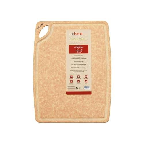 Medium Natural Wood Fiber Composite Cutting Board with Juice Grooves