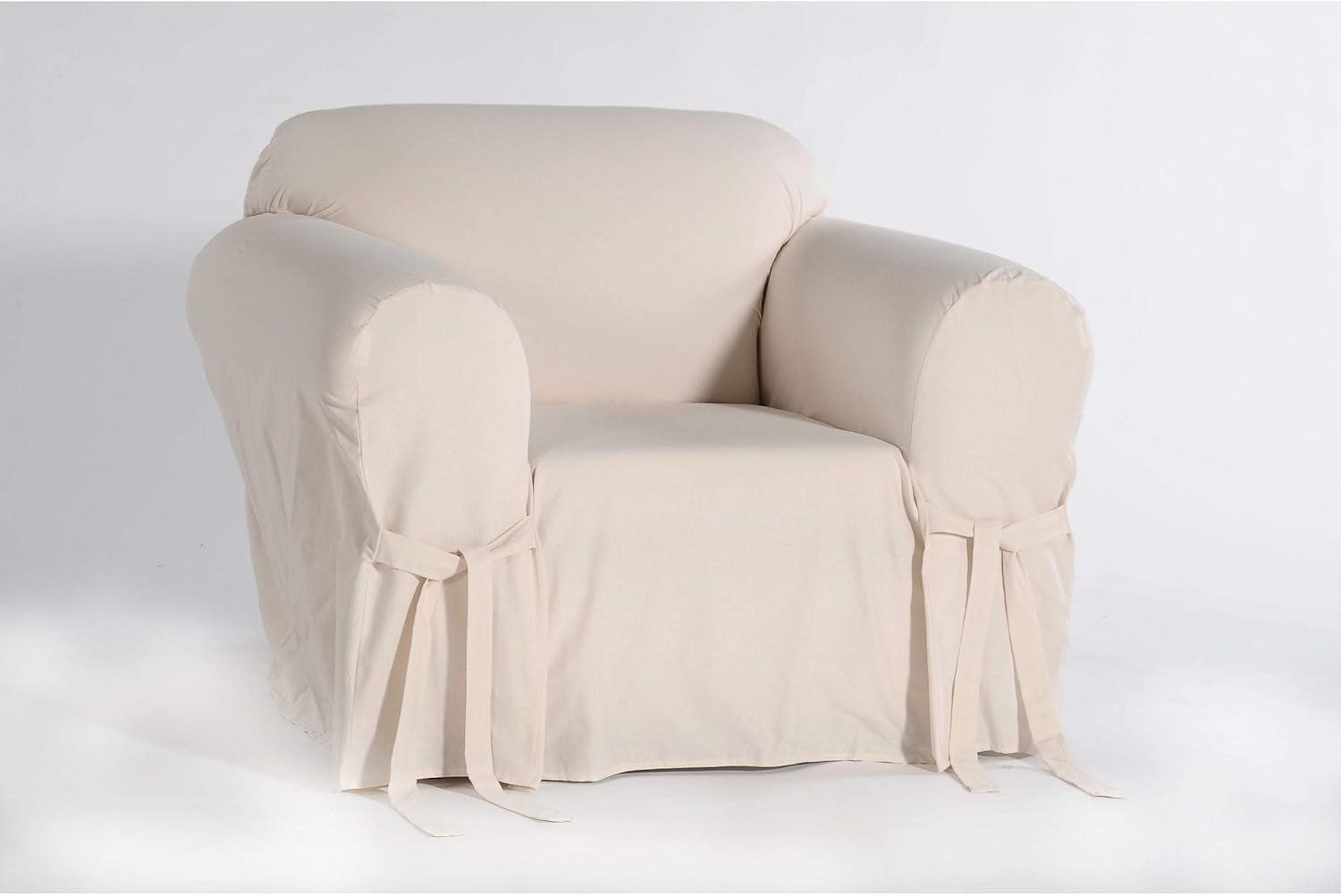 Classic Brushed Twill Natural Cotton Chair Slipcover