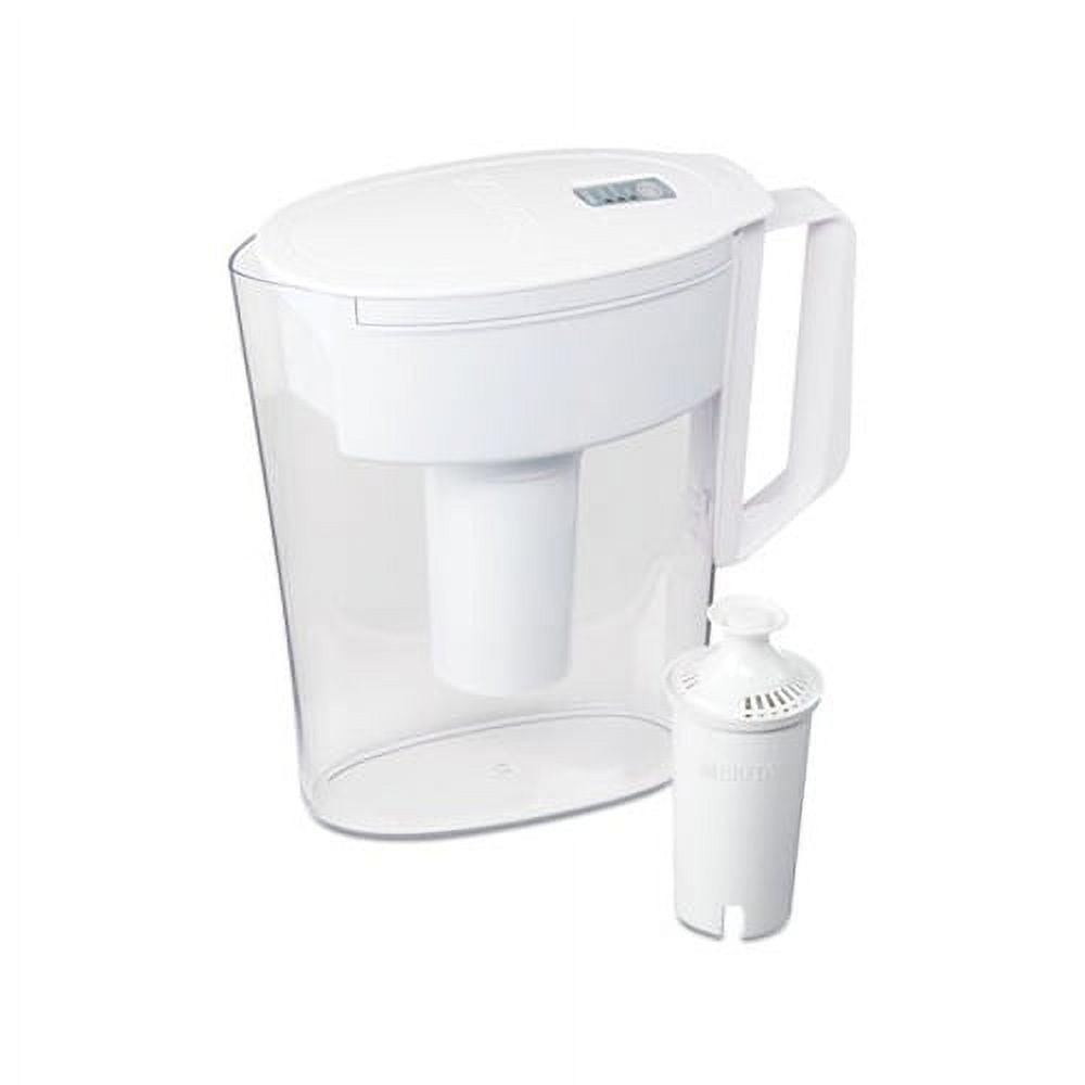 Brita Small 6 Cup Bright White Denali Water Filter Pitcher with 1 Brita Standard Filter