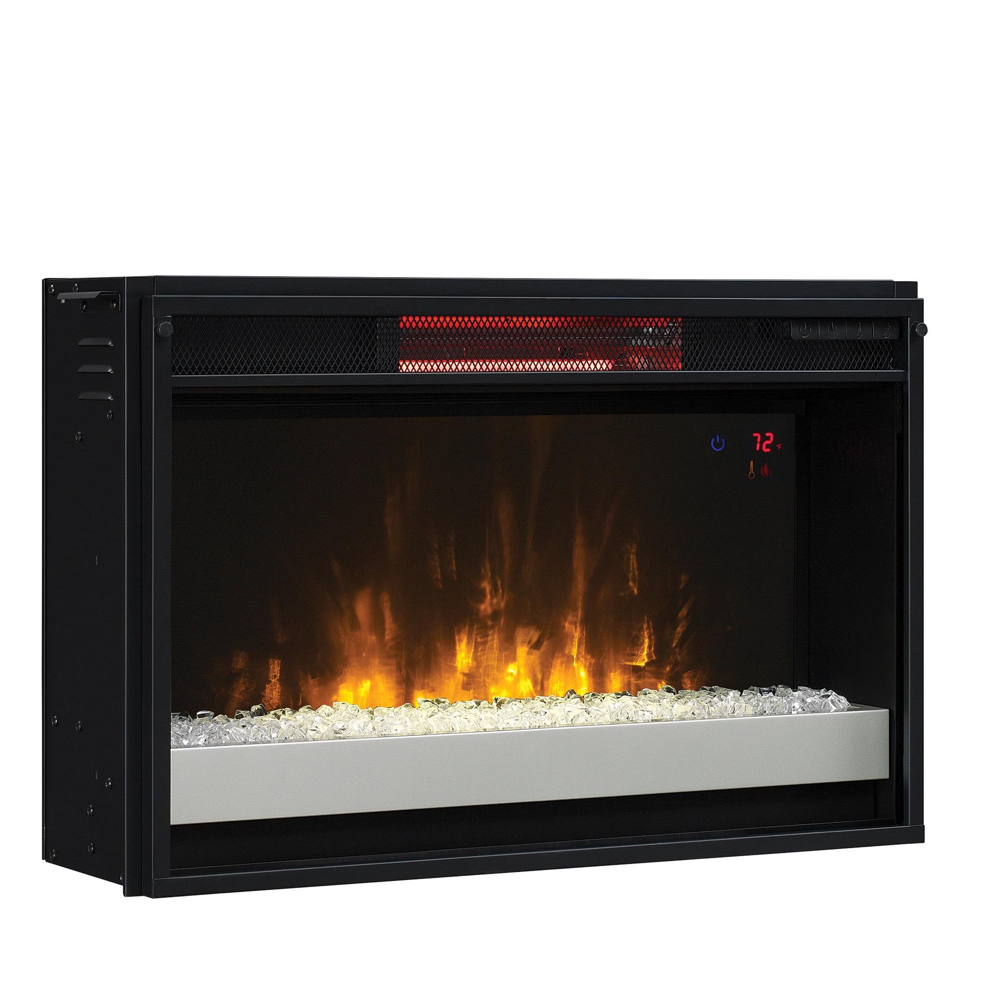 26'' Black Infrared Quartz Electric Fireplace Insert