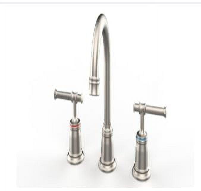 8 Inch Brushed Nickel Widespread Bathroom Faucet with Pop Up Drain