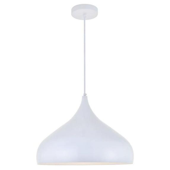 Classically Modern Ceiling Decorative Aluminum Circa 1 Light White Pendant - 16.5"Lx16.5"Wx12"H