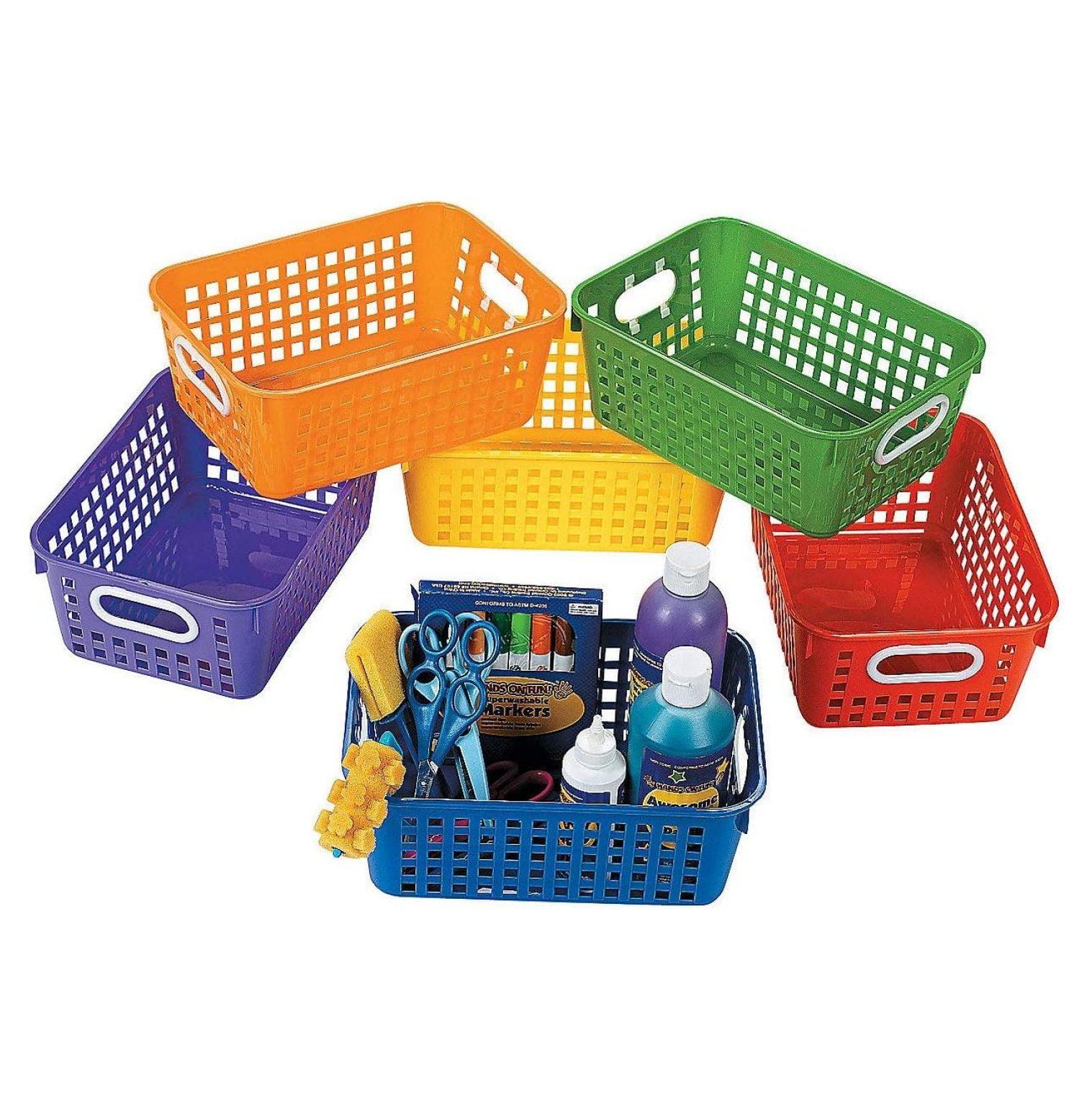 Classroom Storage Basket With Handles - Educational - 6 Pieces