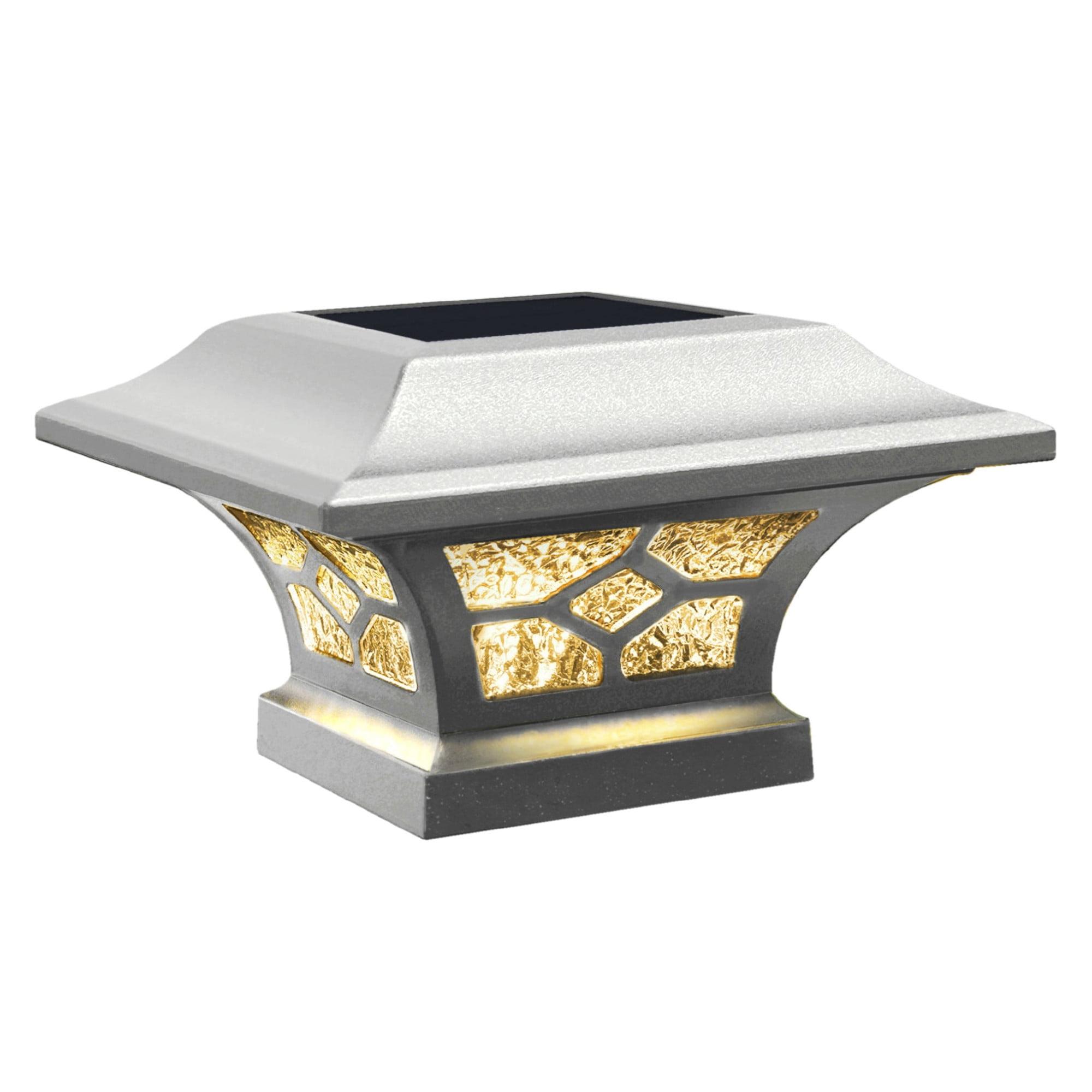 Classy Caps Low Voltage Integrated LED Aluuminum Fence Post Cap Light 2.5 In. X 2.5 In. with Base Adapter Included