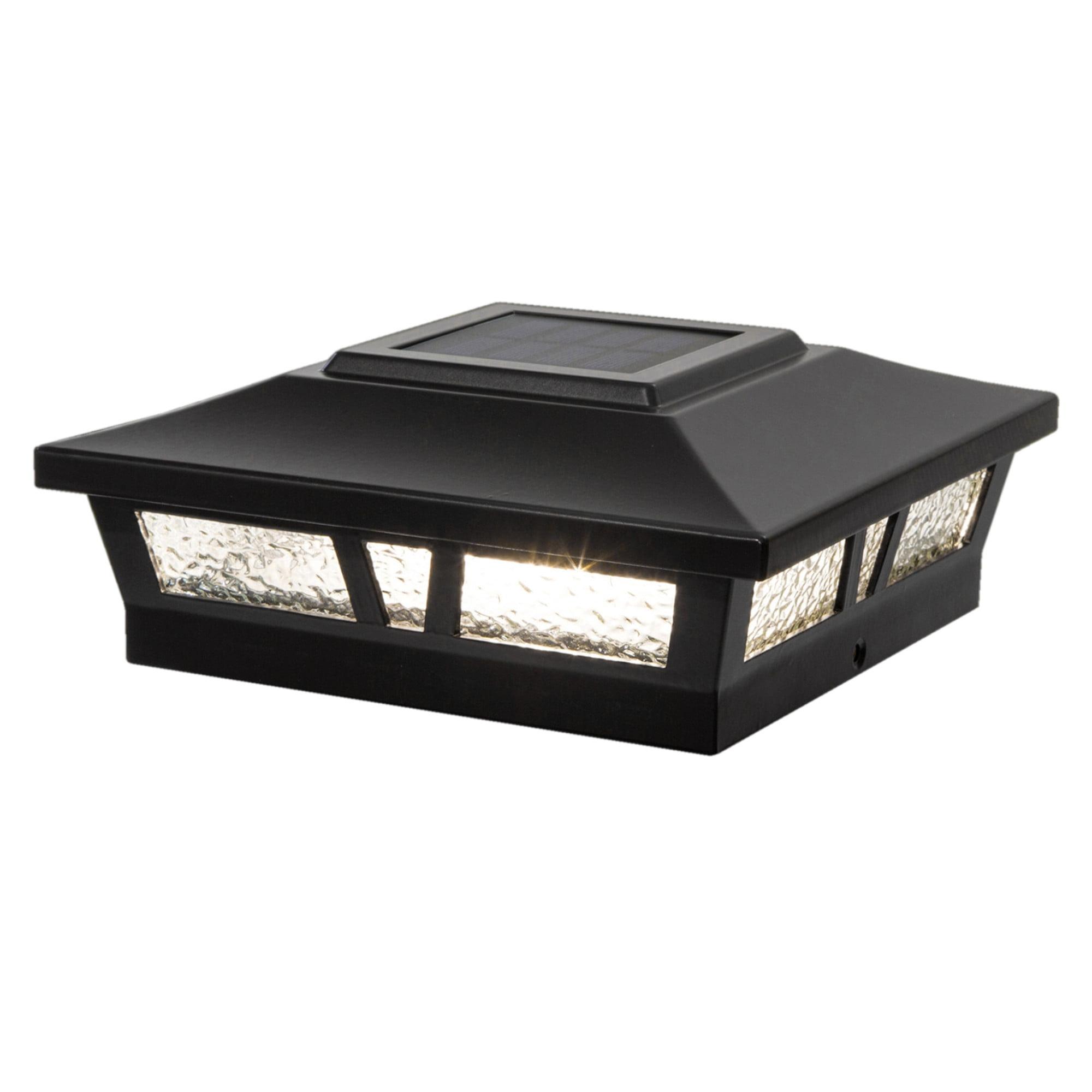 Classy Caps Oxford Solar Powered Integrated LED Aluminium Fence Post Cap Light 6 in. x 6 in. with Base Adapter Included