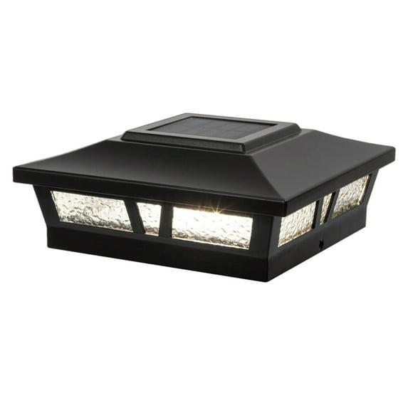 Classy Caps Oxford Solar Powered Integrated LED Aluminium Fence Post Cap Light 6 in. x 6 in. with Base Adapter Included