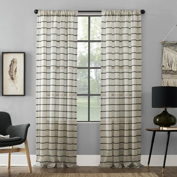 Clean Window Aso Twill Stripe Anti-Dust Linen Blend Sheer Curtain Panel & Reviews | Wayfair