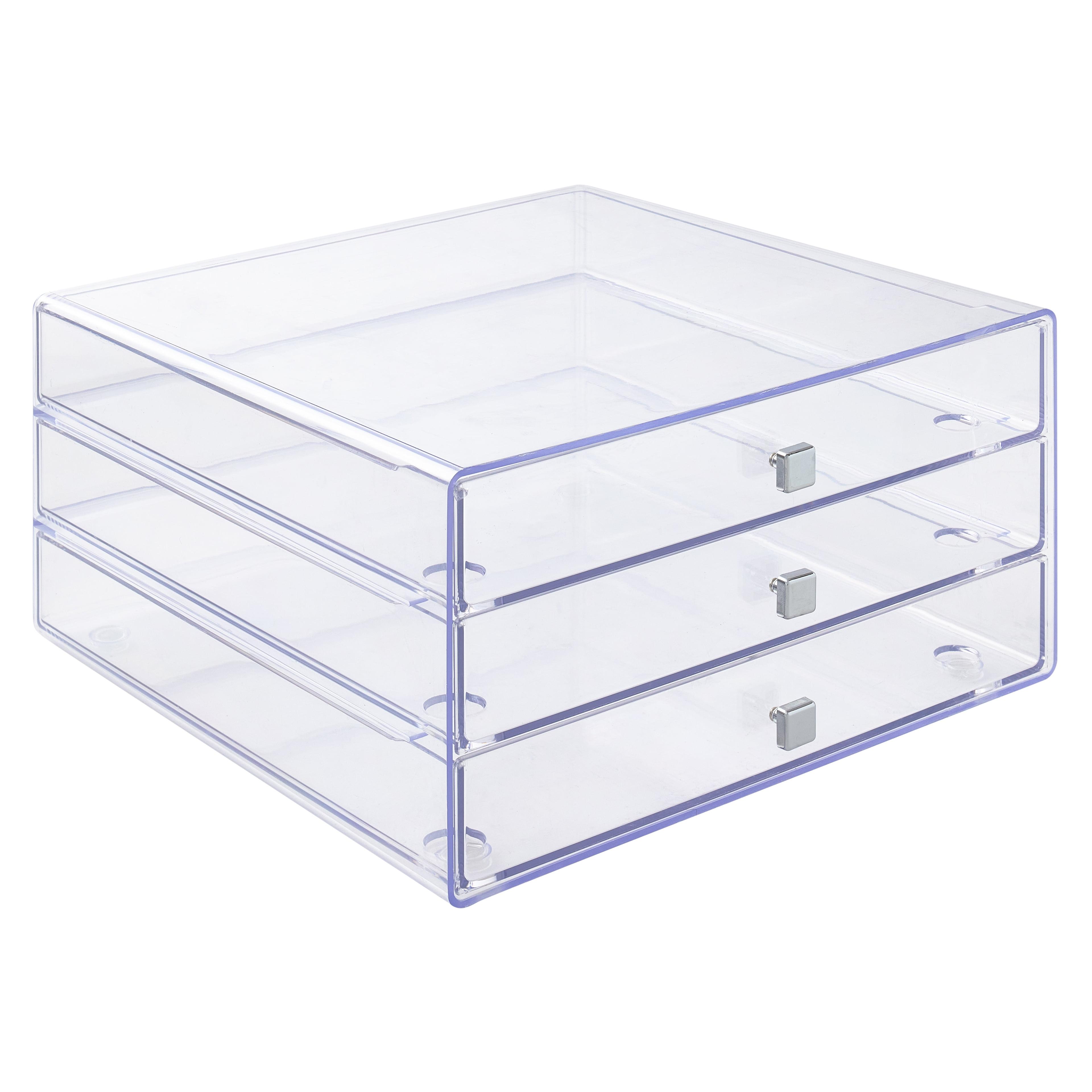 Clear Rectangular 3-Drawer Acrylic Organizer