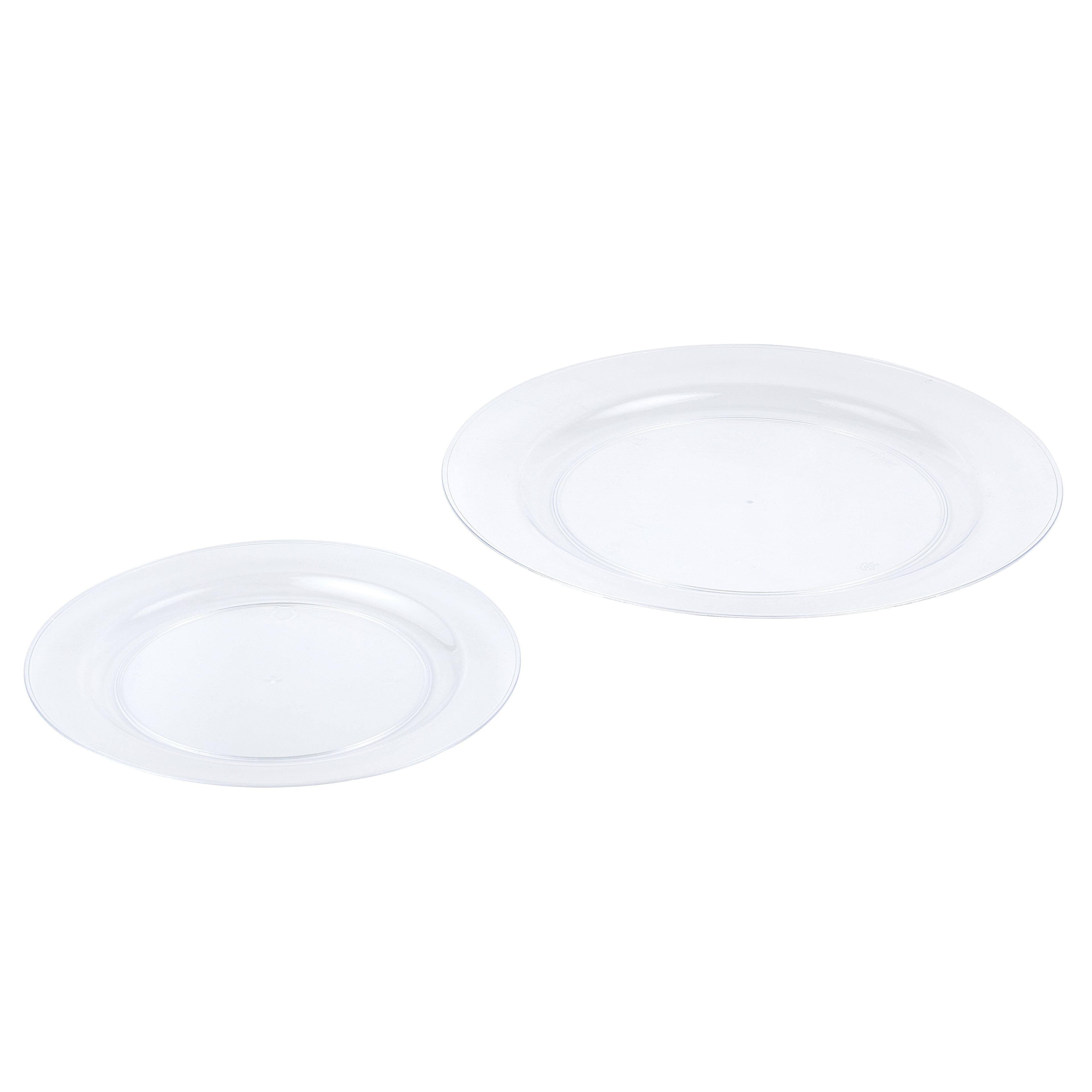 Clear Plastic 40 Piece Dinner and Lunch Plate Set