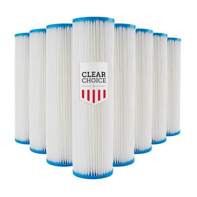 Clear Choice 20 Micron Replacement Water Filter for RO System SPC-25-1020 (8 Pack)