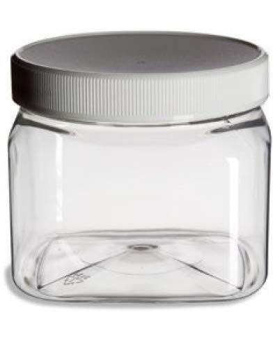 Clear BPA-Free Plastic Storage Jar with Screw Cap, 16 oz