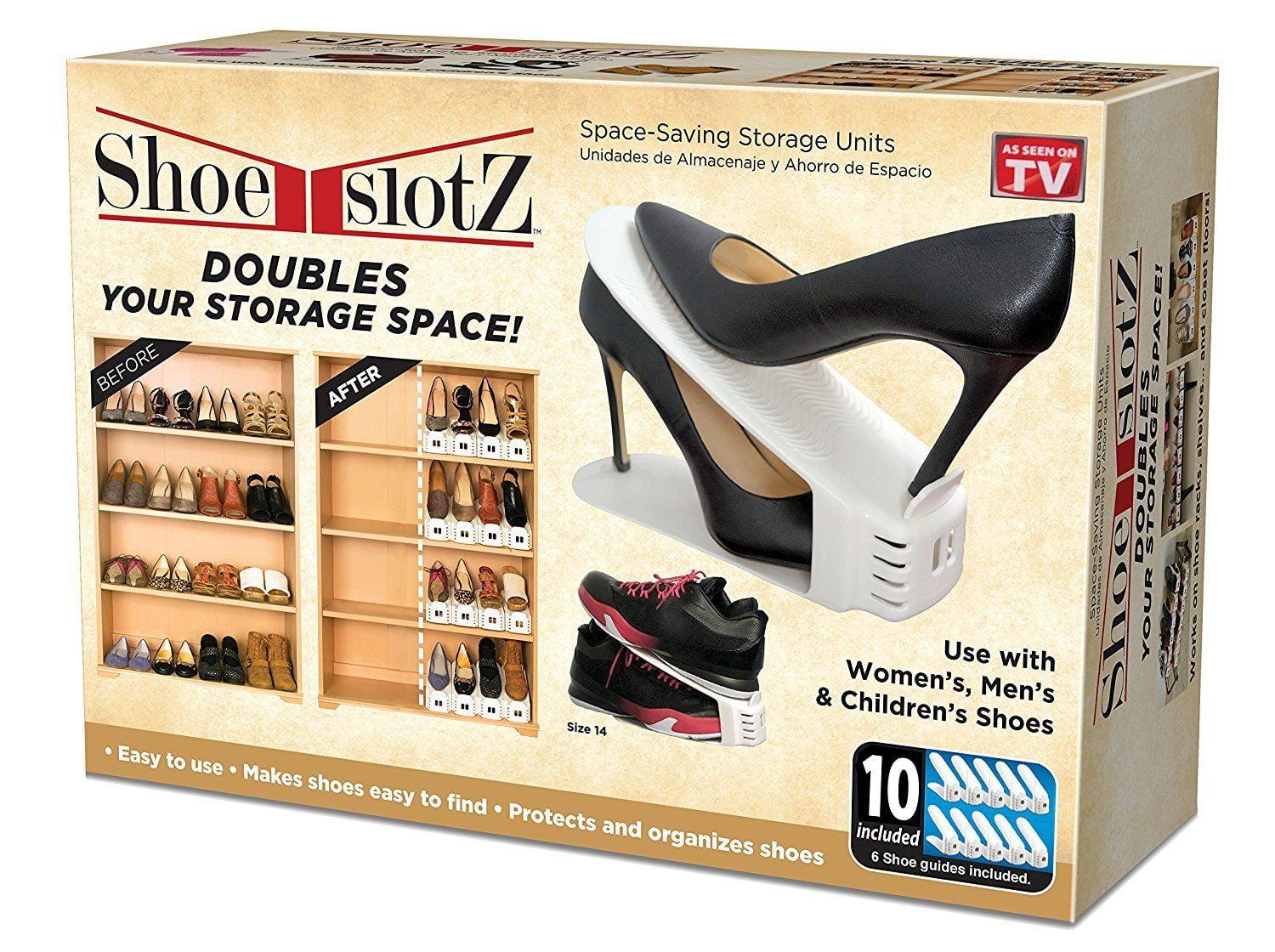 Clear Innovations Space-Saving Shoe Slotz Storage Units in Ivory