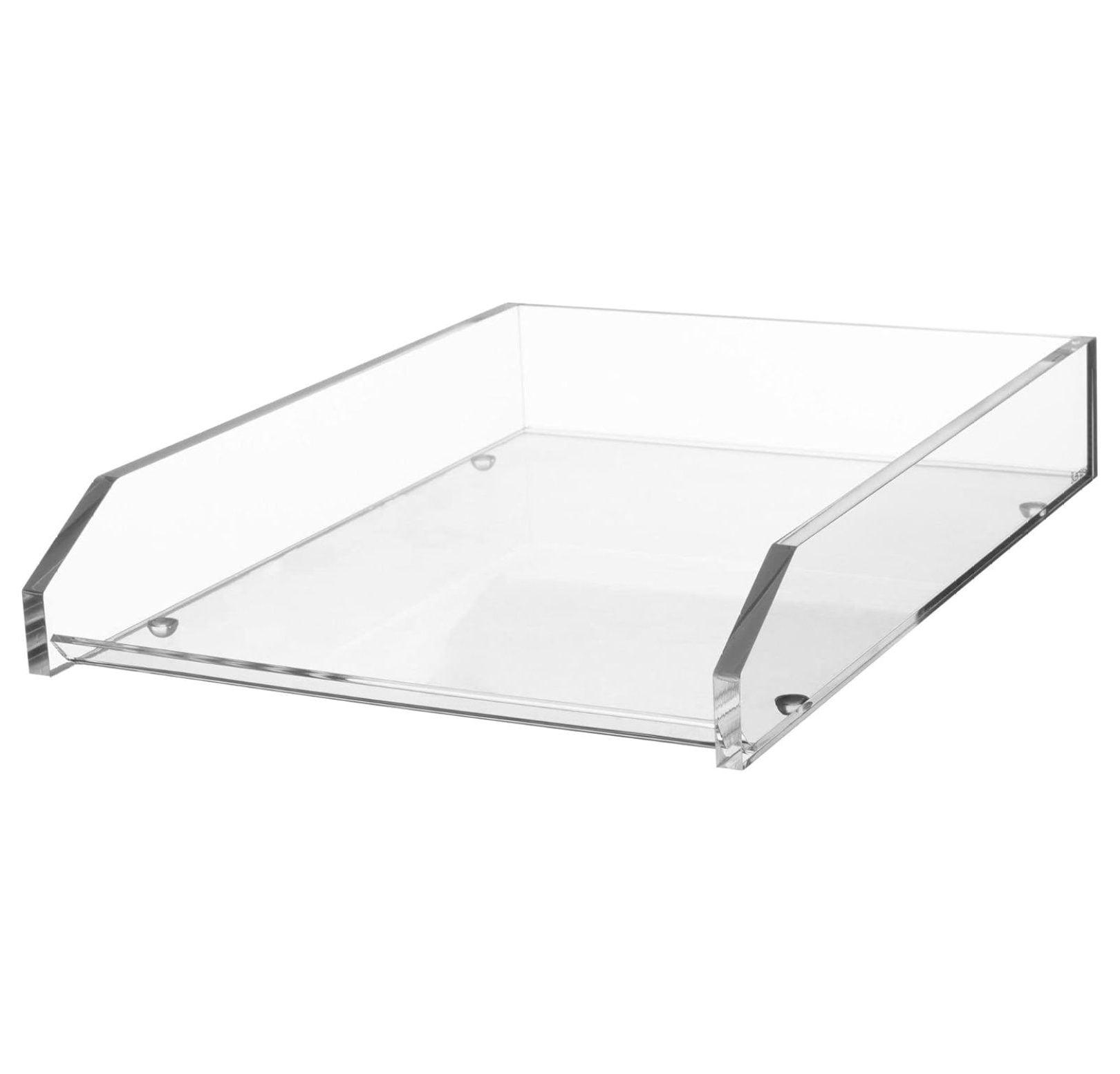 Clear Acrylic Stackable Large Letter Tray with Non-Skid Feet