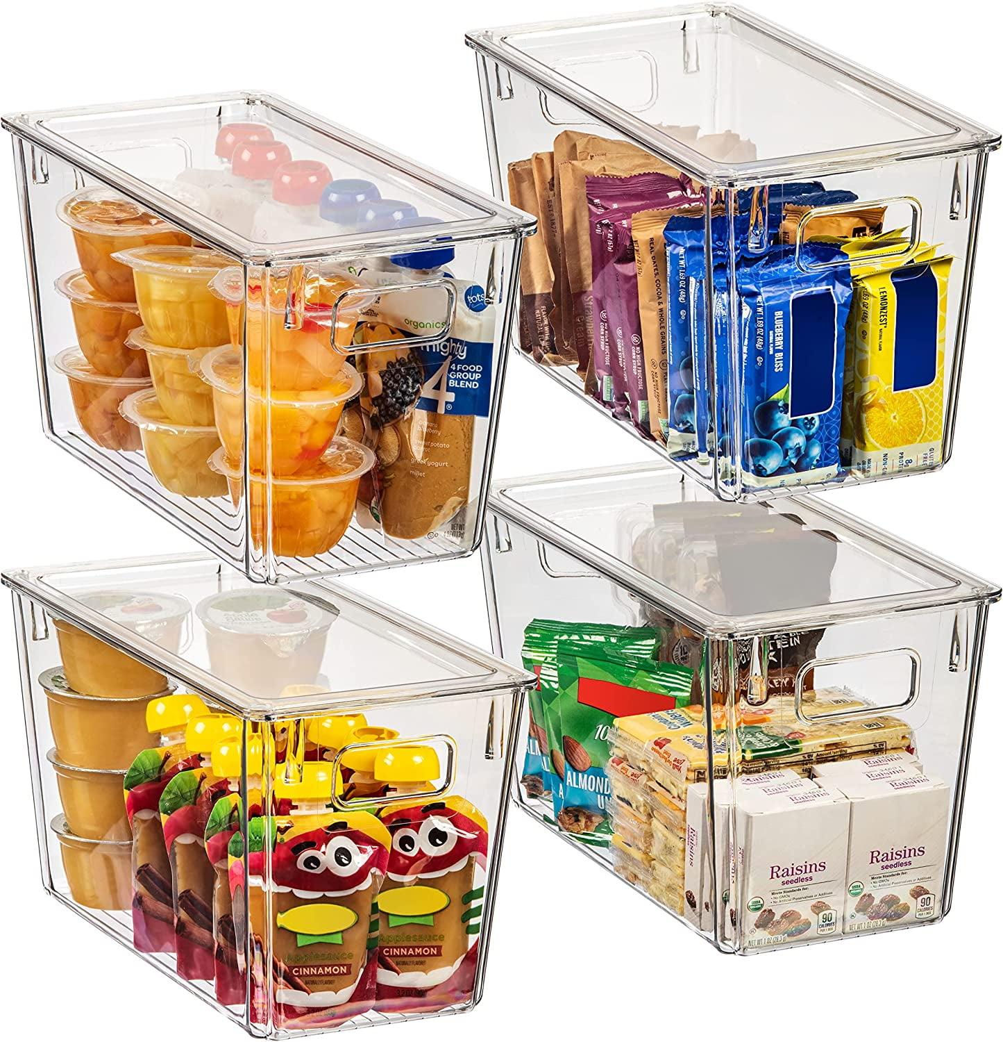 ClearSpace Plastic Storage Bins With lids Perfect Kitchen Organization or Pantry Storage Fridge Organizer, Cabinet Organizers - 4 Pack