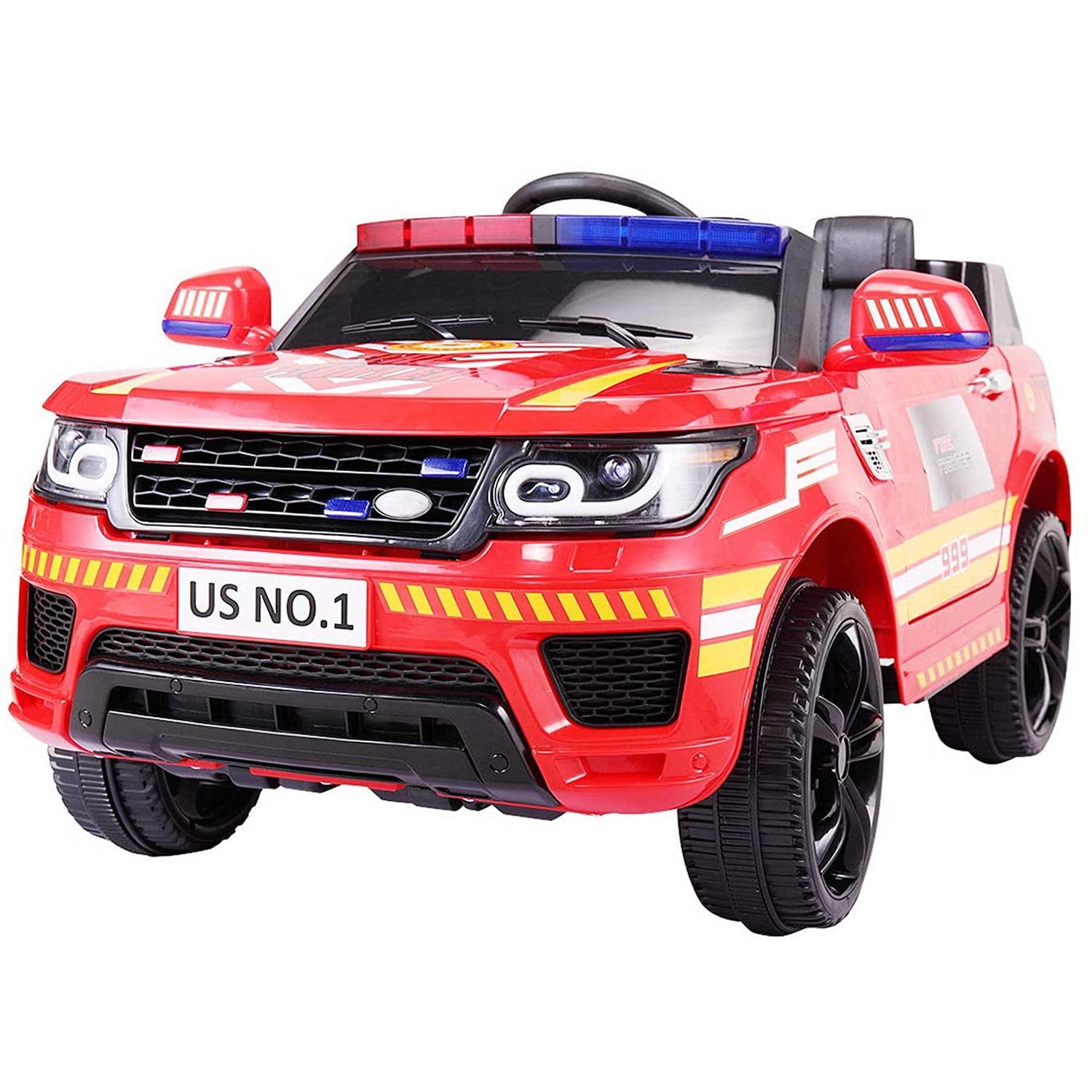 12V Red Fire Truck Ride-On with Remote Control and Siren