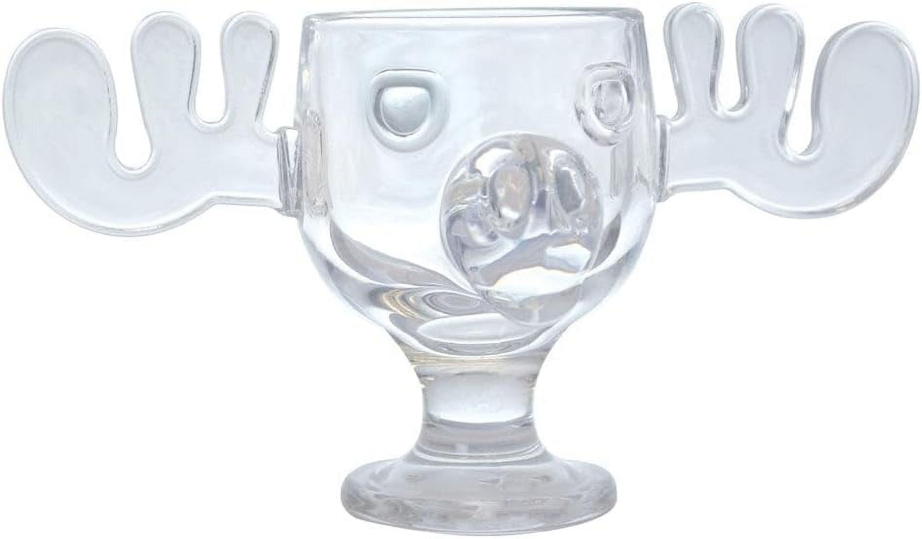 Clear Glass 8oz Christmas Moose Mug