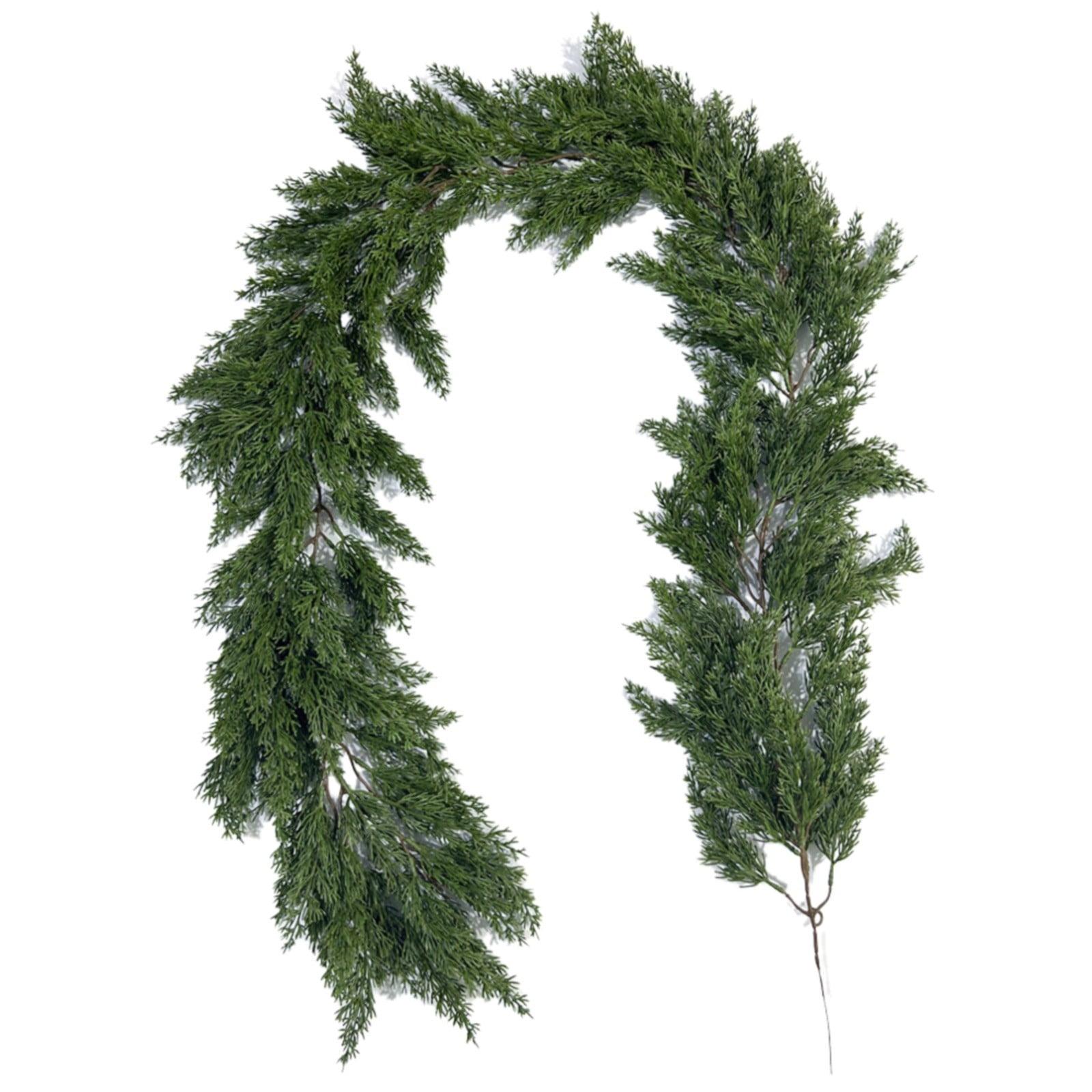 Zmzmskgsi Clearance 6FT Artificial Long Cedar Garlands Real Winter Garland Green Artificial Greenery Garland for Table Mantle Wall Indoor Outdoor Christmas Decorations (Original Green)