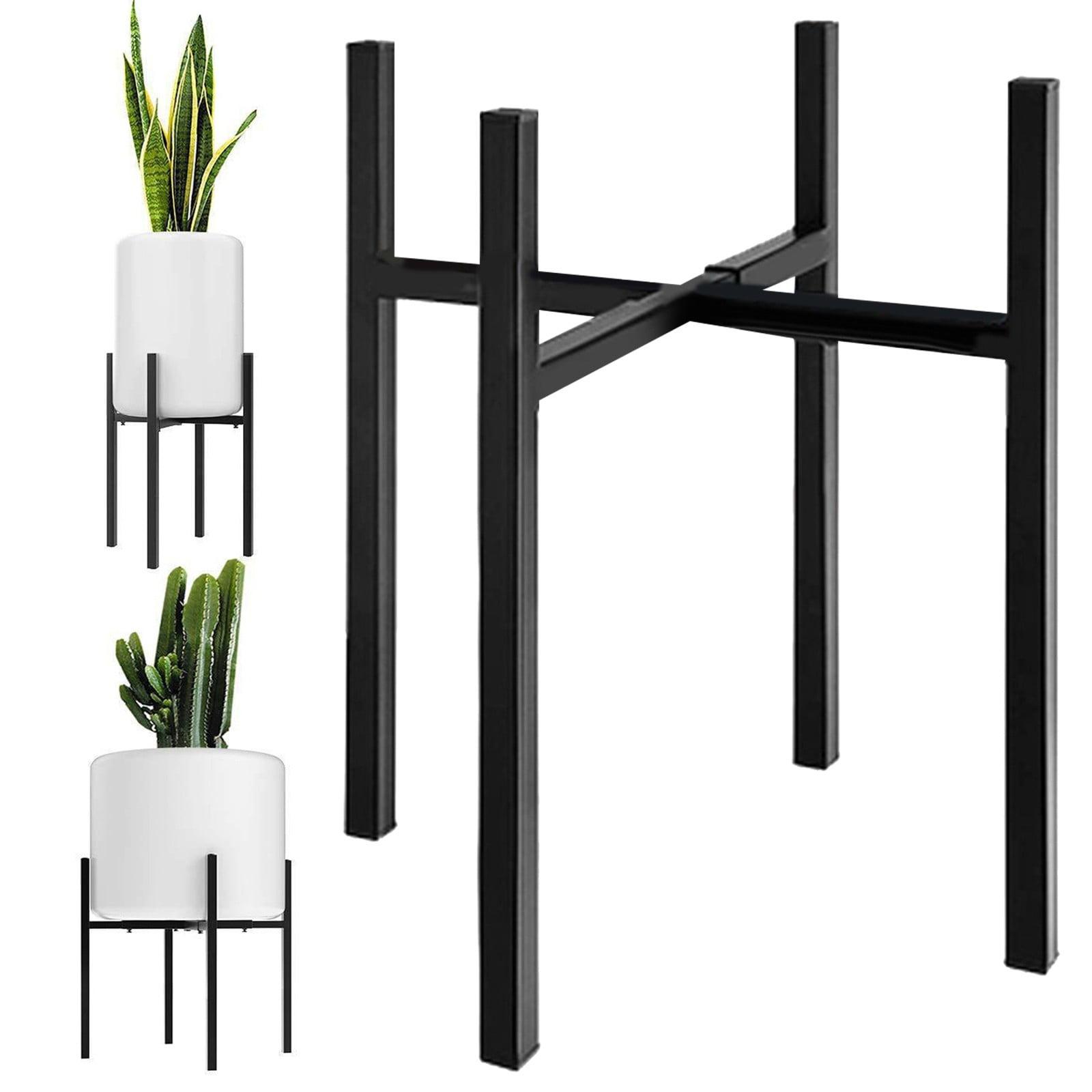 Heavy Plant Stand For 10" 16" Pot Indoor Outdoor Corner Adjustable Metal Duty Large (Black 1 Pack)