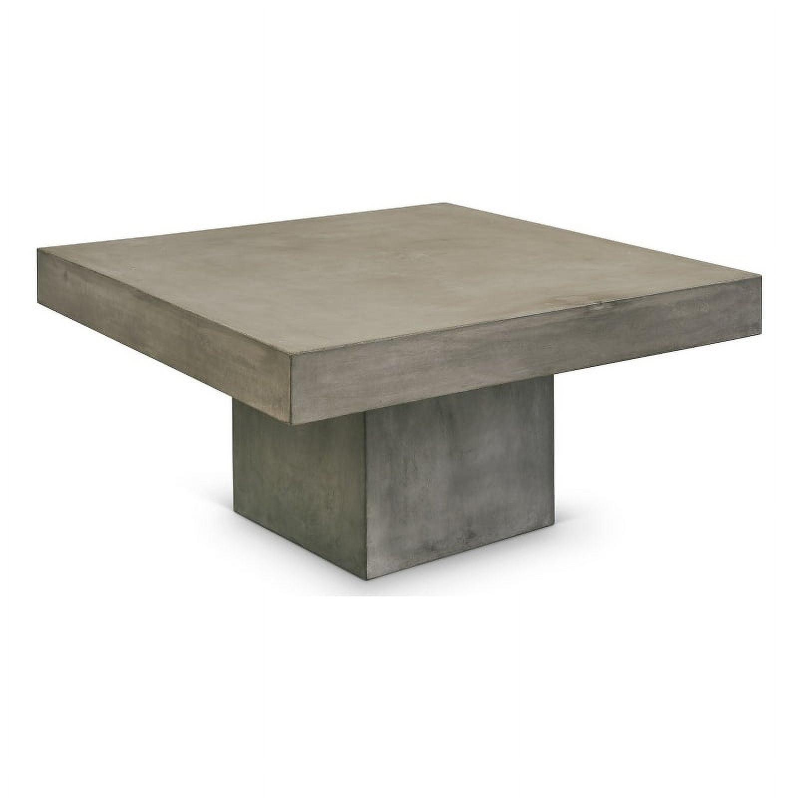 Clemente 36" Square Gray Concrete Outdoor Coffee Table