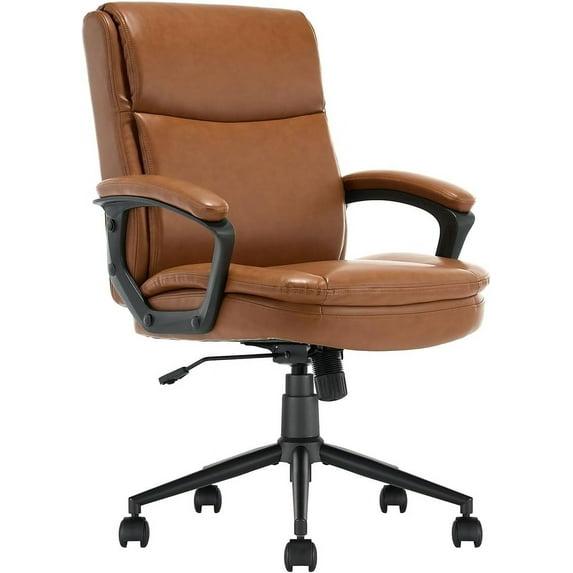 CLICK365 Click365 Classic Comfort Executive Office Chair, Ergonomic Mid-Back, Double-Layer Seat Cushion