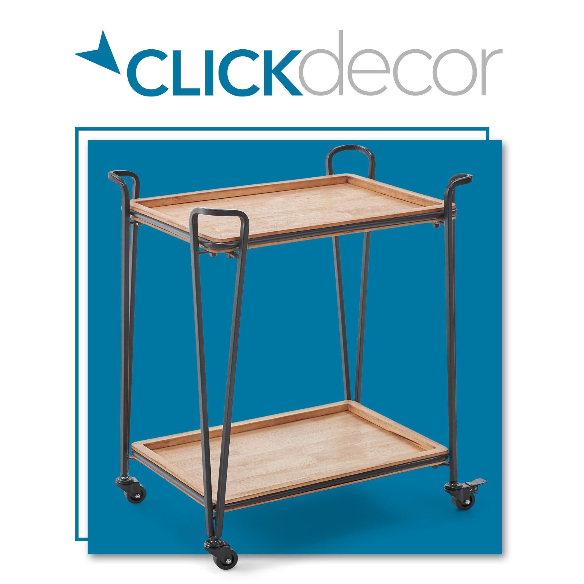 Cooper Black Metal and Wood Bar Cart with Storage