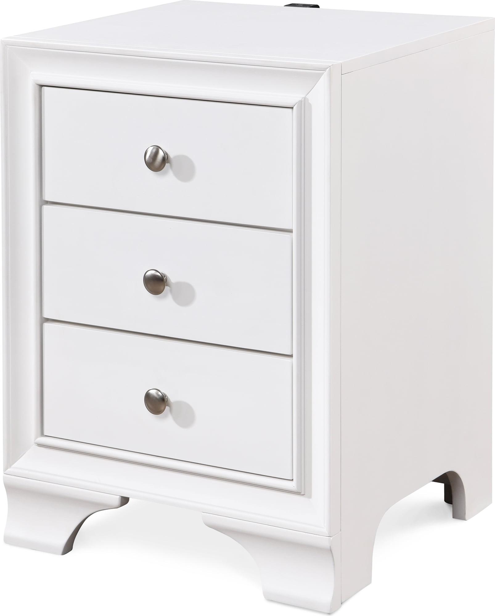 ClickDecor Edmond Wood Nightstand with Charging Station