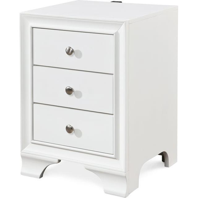 ClickDecor Edmond Wood Nightstand with Charging Station