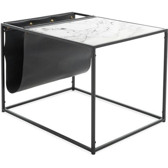 ClickDecor Wilson Modern Accent Side Table with Marble Top