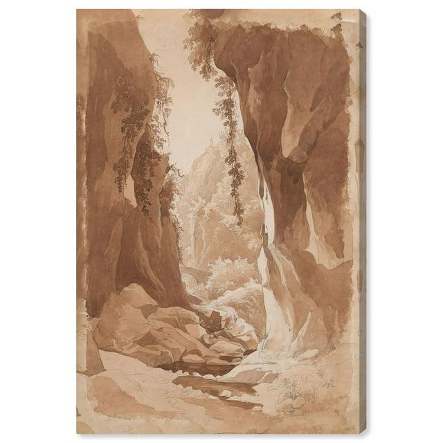 Art Remedy Cliffs Overhanging a River Canvas Vintage Landscape Art by Art Remedy