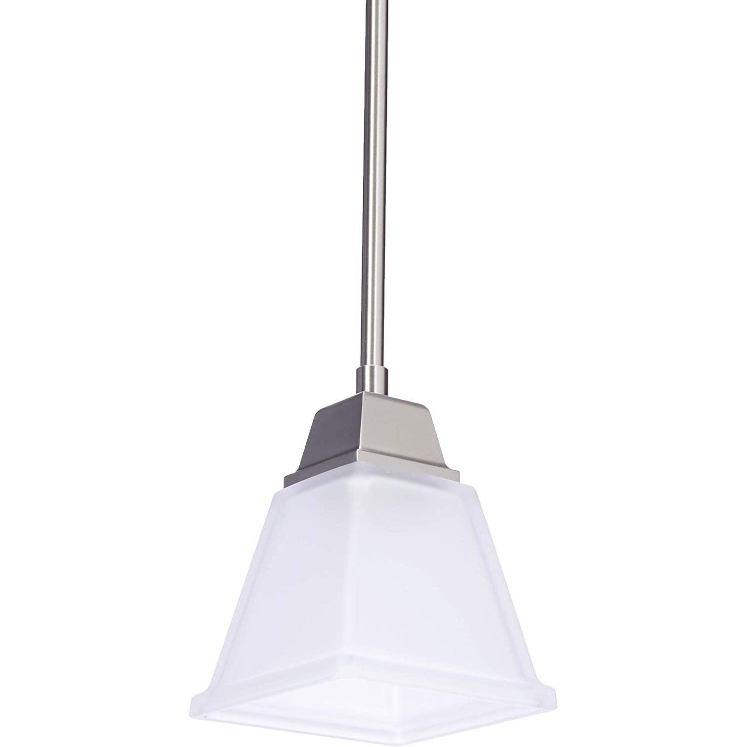 Clifton Heights 5.5" Brushed Nickel Mini-Pendant with Etched Glass