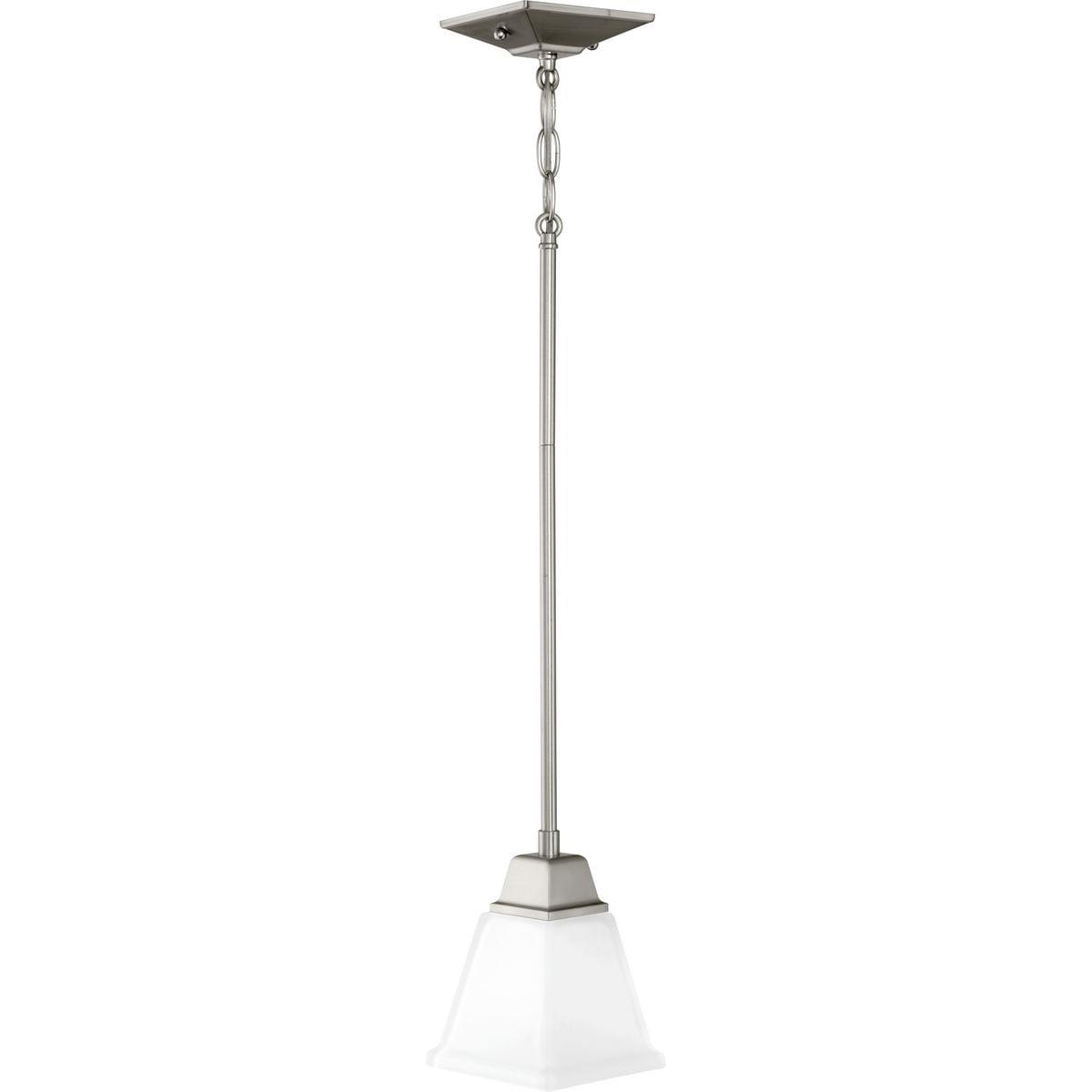 Clifton Heights 5.5" Brushed Nickel Mini-Pendant with Etched Glass