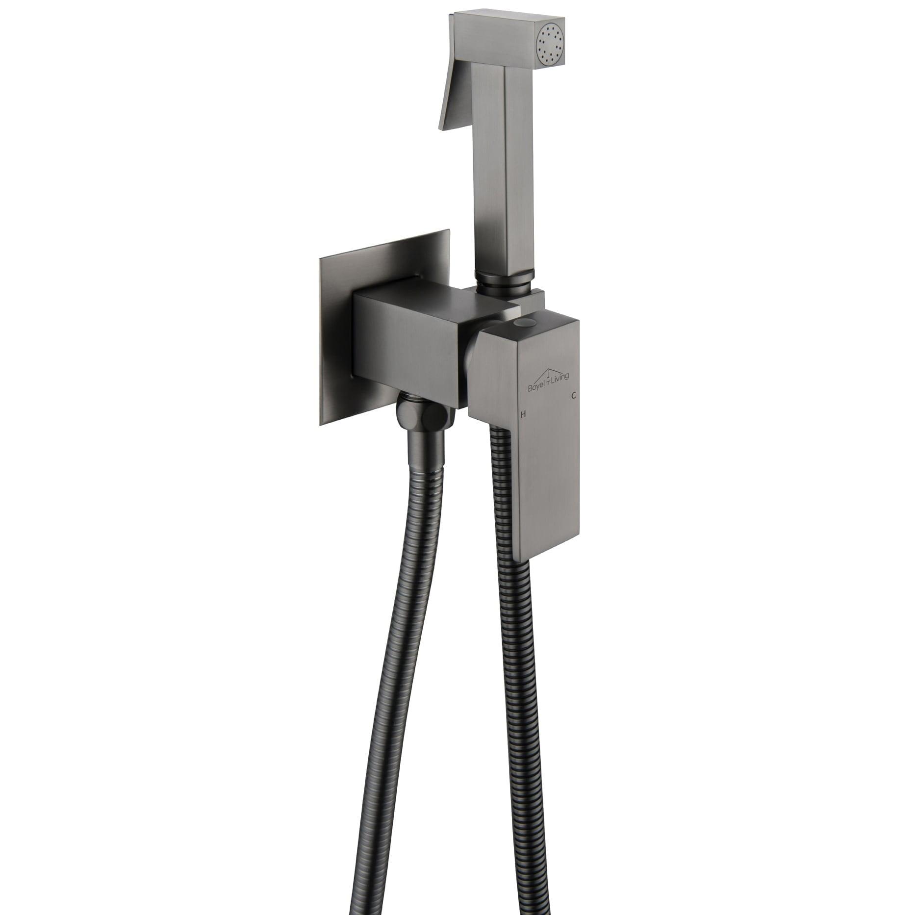 Clihome  Wall Mount Single-Handle Bidet Faucet with Handle Grey Metal Finish