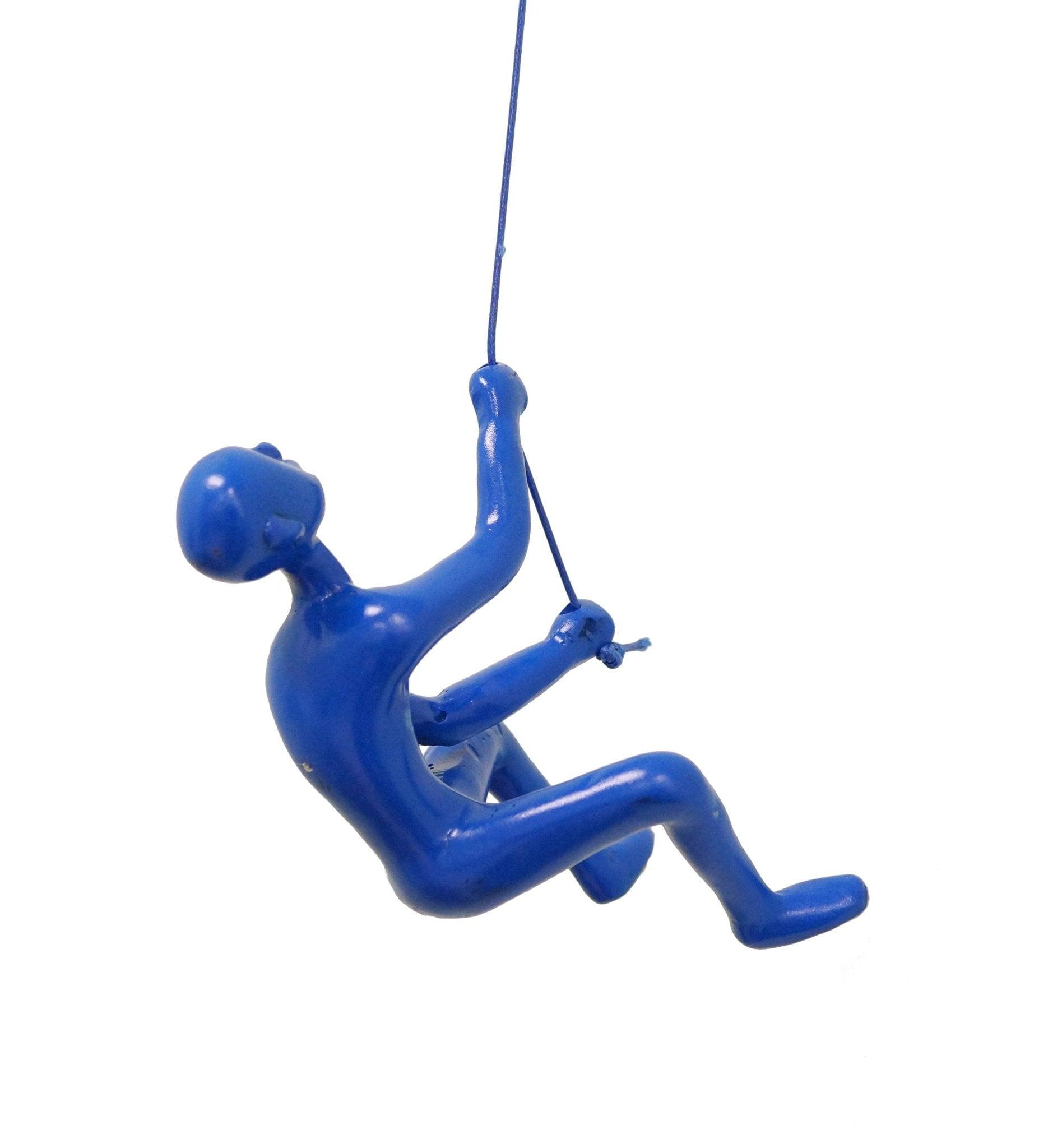 Climbing Man Classic Wall-Art Sculpture | Blue