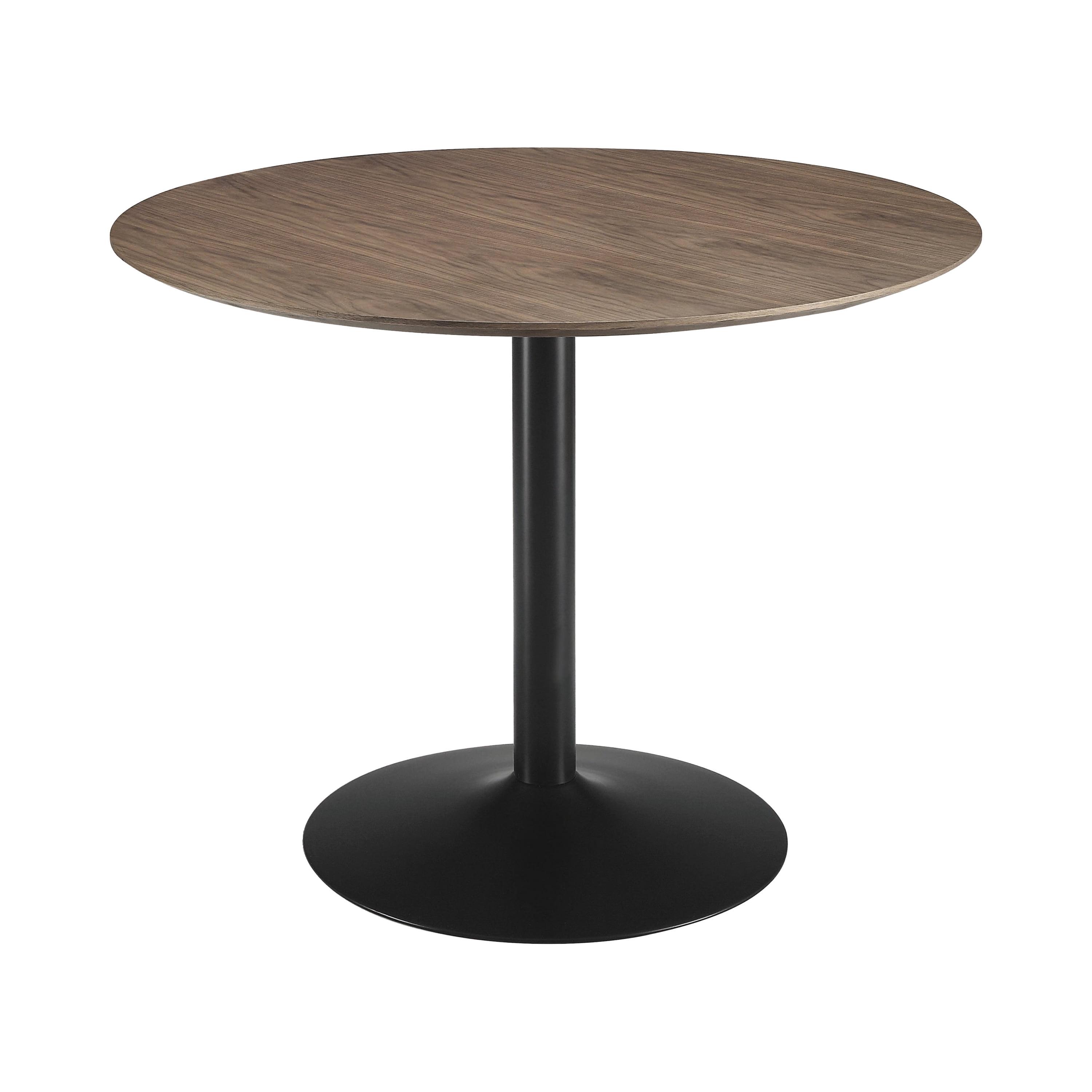 Cora 40'' Round Walnut and Black Dining Table