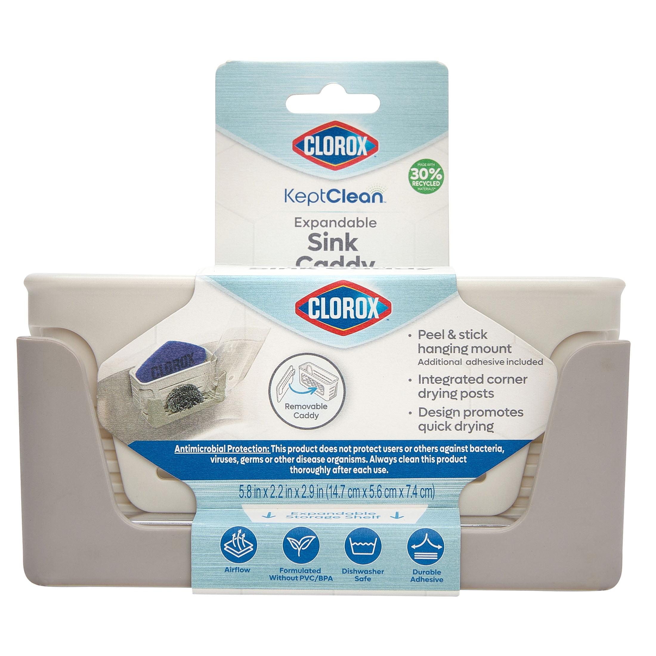 Clorox Almond Cream Expandable Sink Caddy with Suction Mount