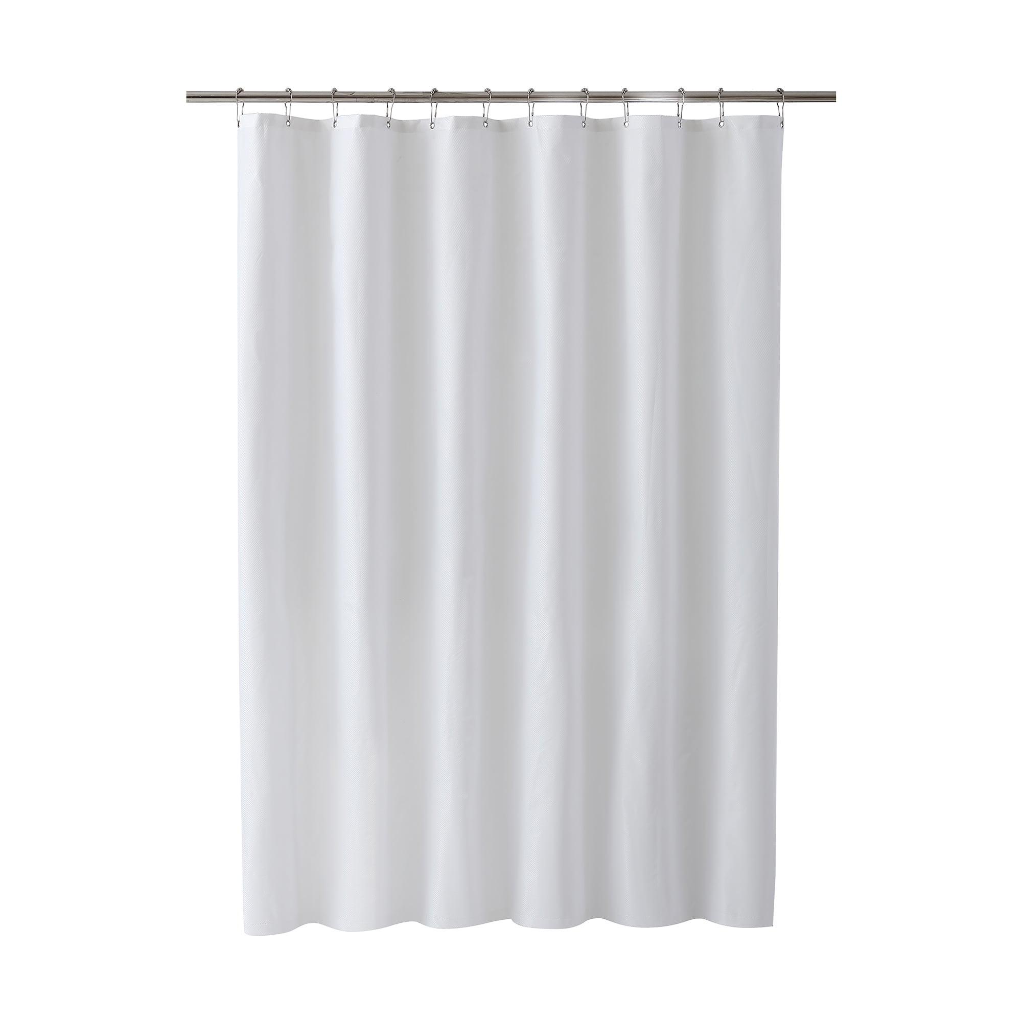 Clorox Waterproof Fabric Shower Curtain, Durable Fabric, Weighted Magnets - 72" x 72", White